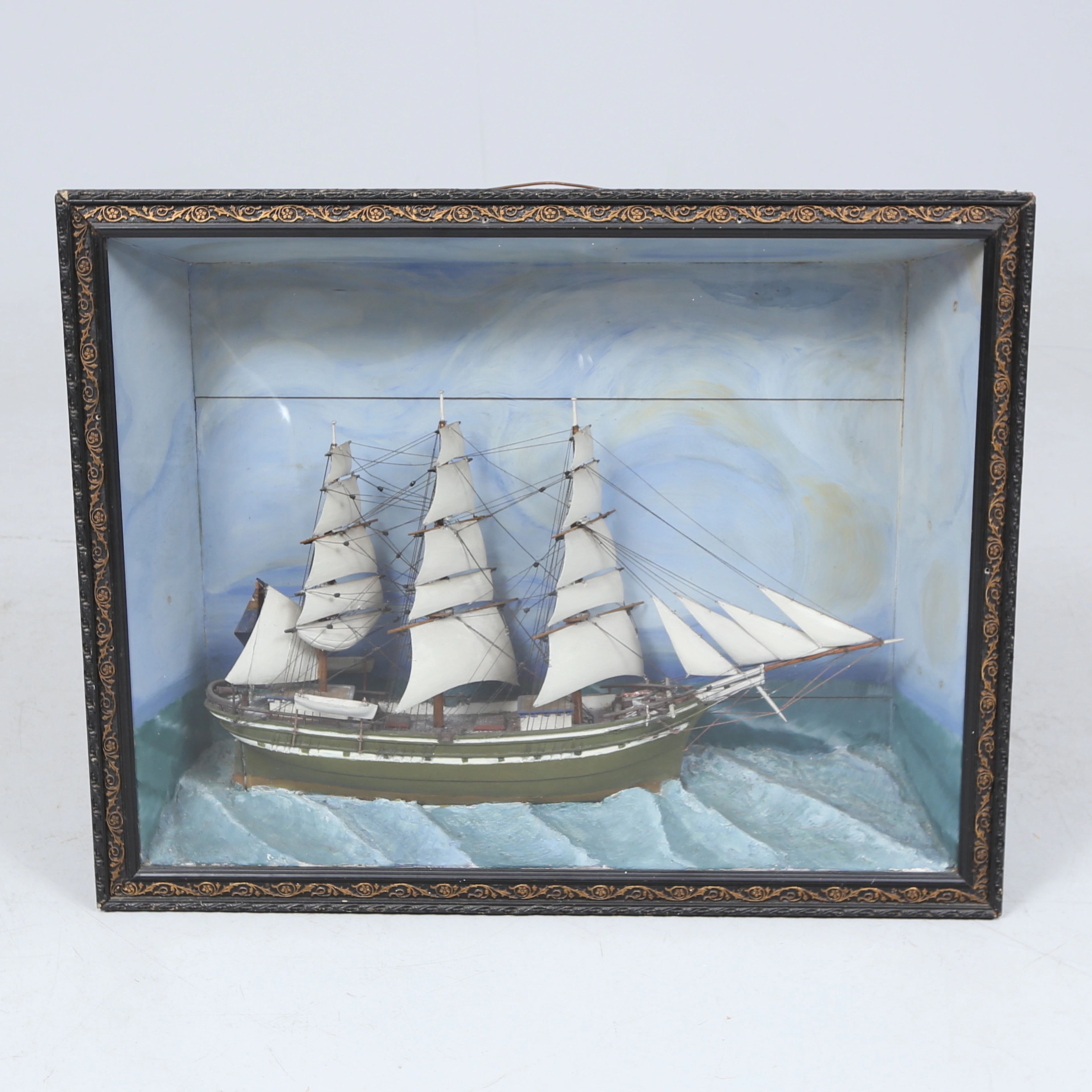 DIORAMA, skepp, omkring år 1900.