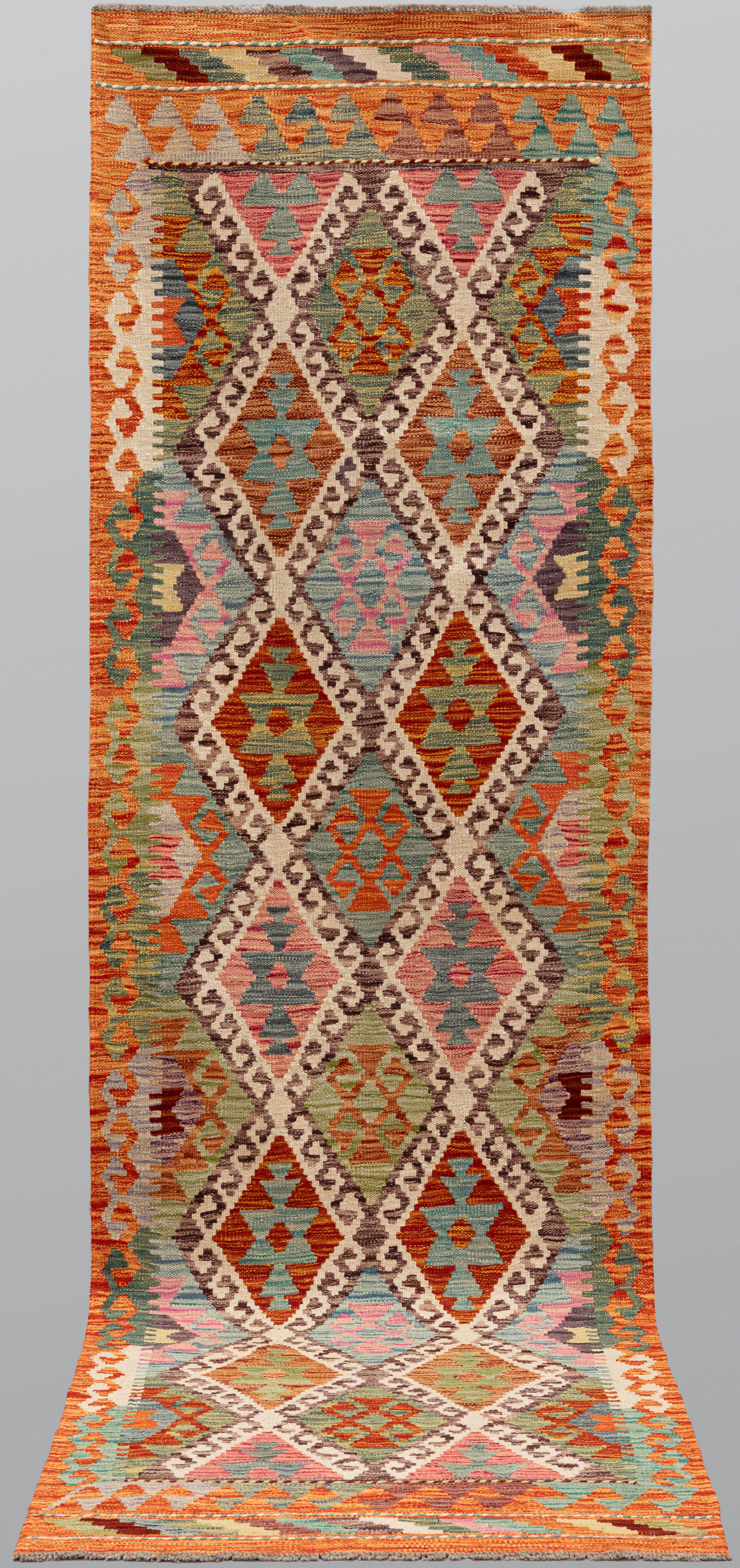 ORIENTMATTA. Kelim klassisk design, gallerimodell, 293 x 84 cm.