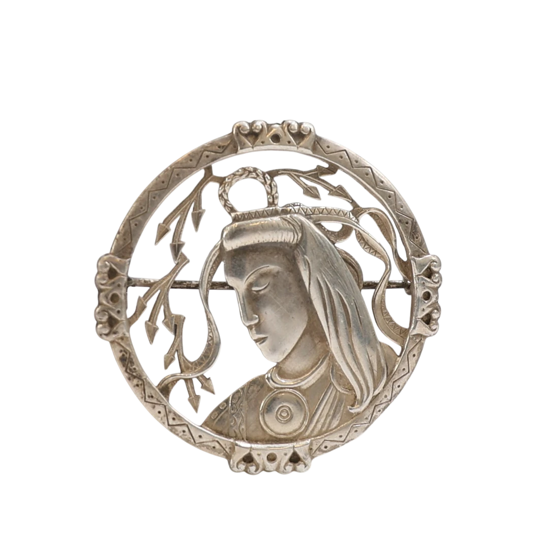 GEORG BUCHERT. Brosch, silver, Helsingfors, 1940. Totalvikt 7,3 gram.