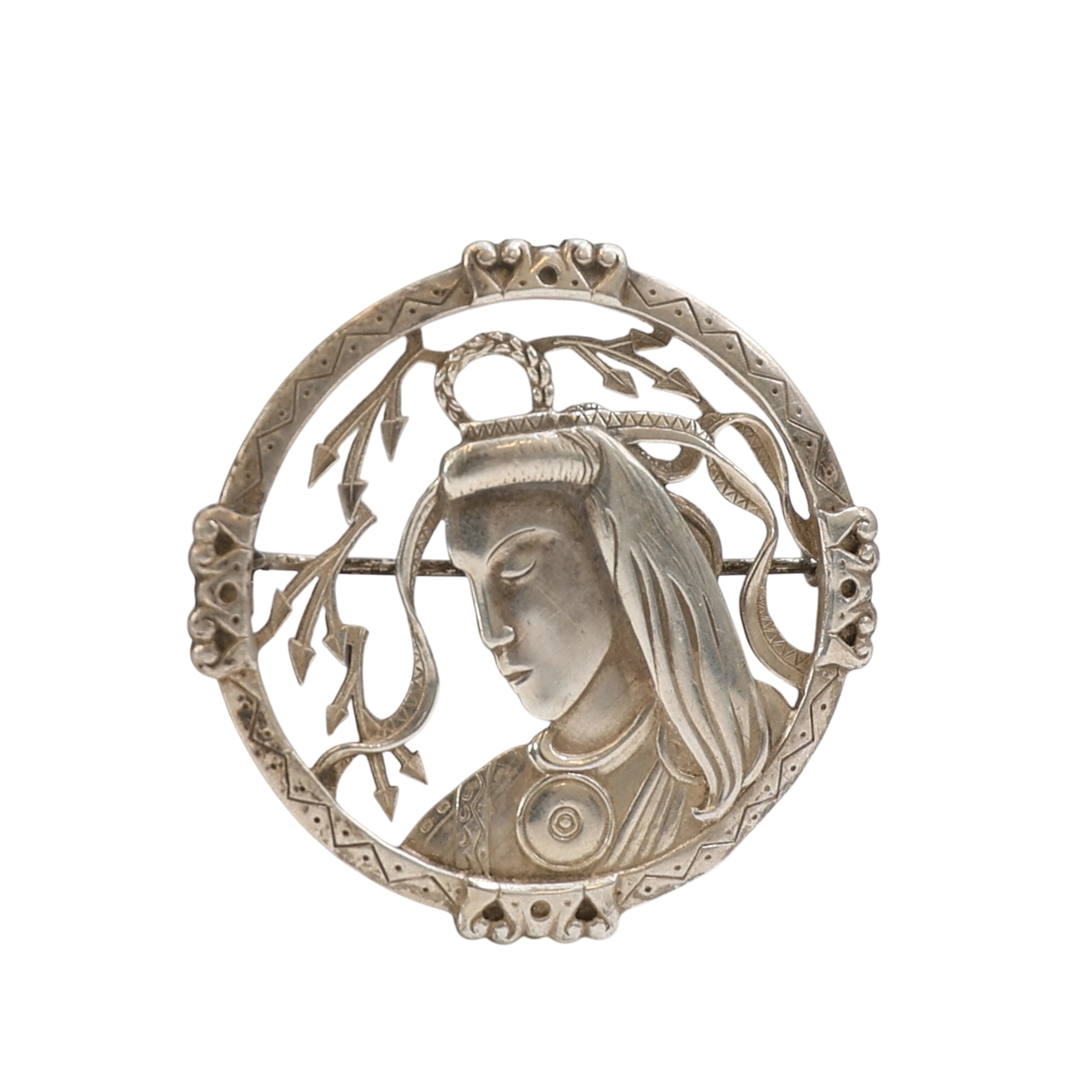 GEORG BUCHERT. Brosch, silver, Helsingfors, 1940. Totalvikt 7,3 gram.