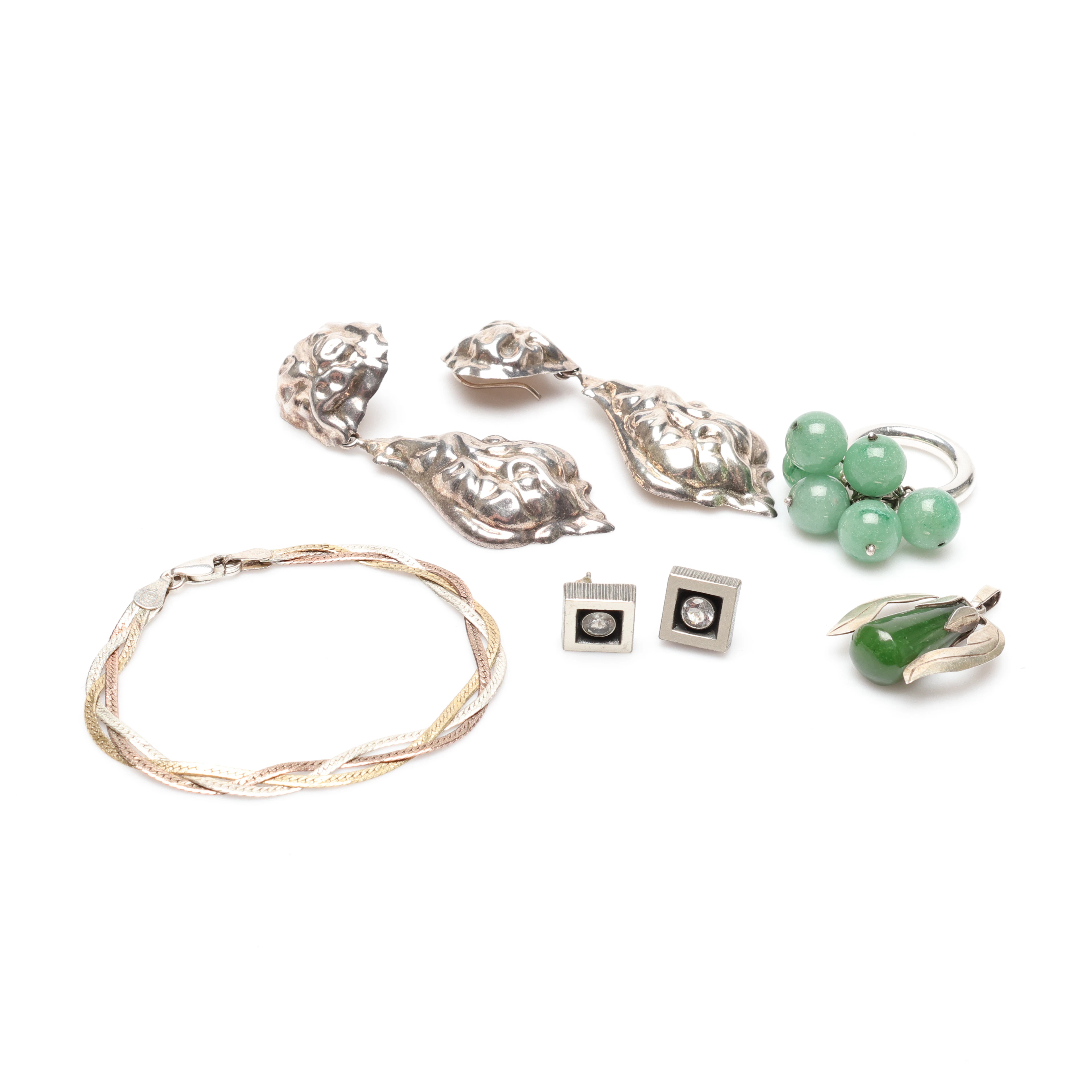 SMYCKEN, 5 delar, silver, bl.a. Italien, samt Finland.