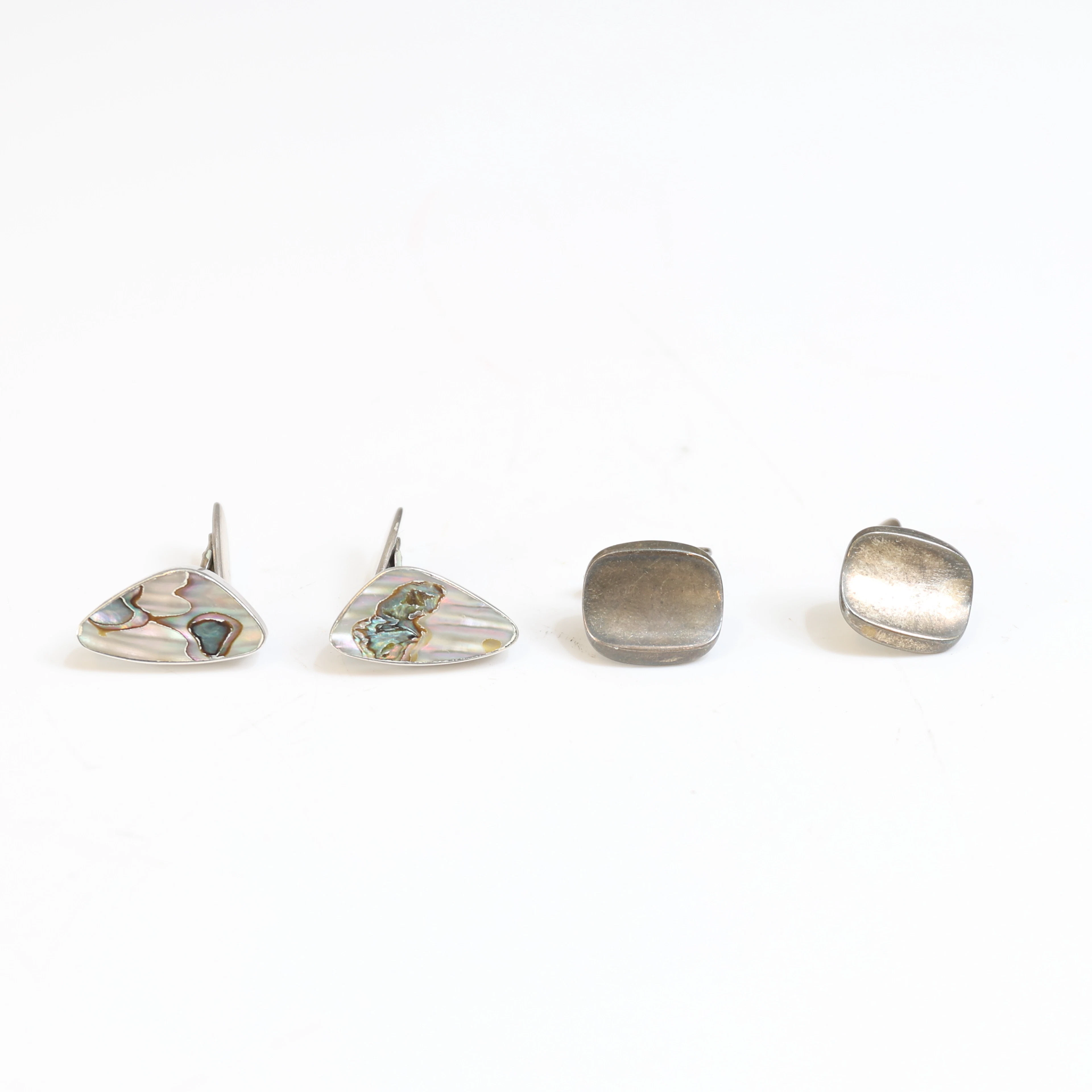 MANSCHETTKNAPPAR, 2 par, silver, Danmark, 1900-talet mitt.