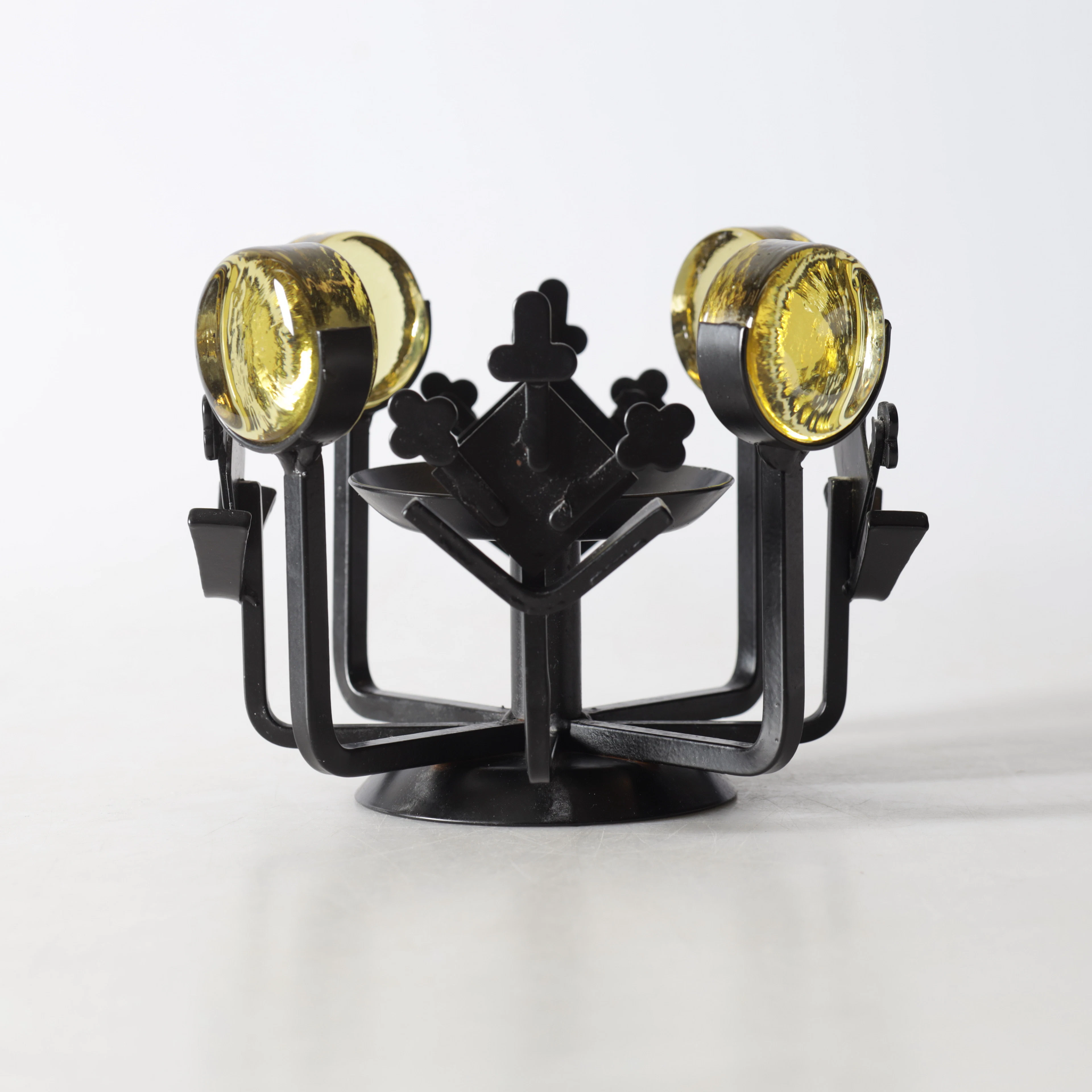 LJUSSTAKE, smide och glas, 1900-tal.