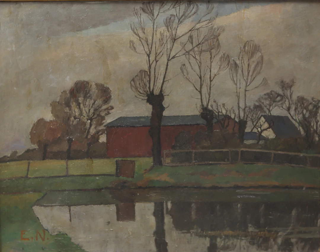 ERNST NORLIND. olja på duk, landskap, signerad E.N.