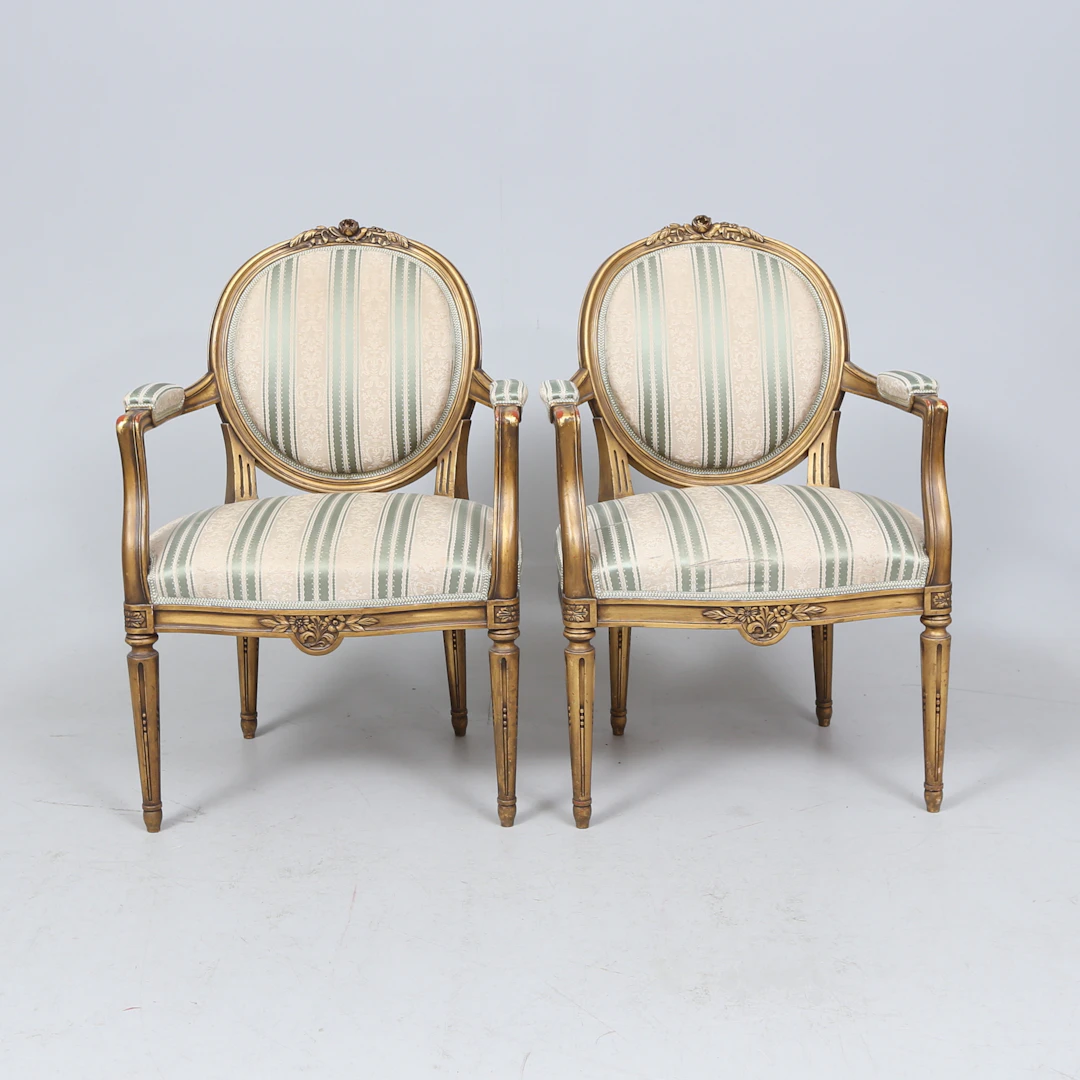 KARMSTOLAR, 1 par, gustaviansk stil, 1900-tal.