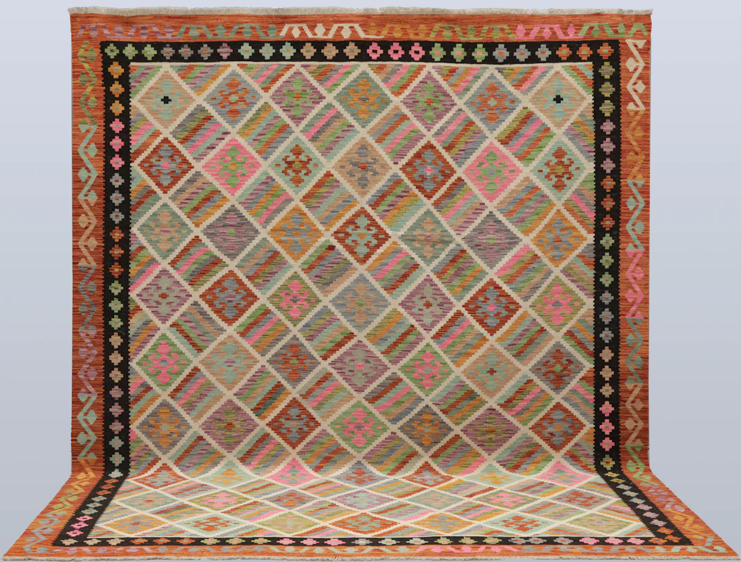 ORIENTMATTA. Kelim klassisk design, 298 x 256 cm.