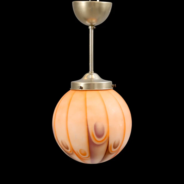 TAKLAMPA, glas & förnicklad metall, Art Deco, 1930-tal.