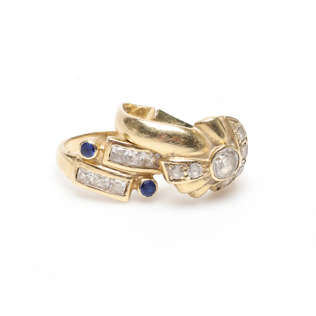2 RINGAR/SKROT, 14K, Guld, vikt cirka 6,2 gram.