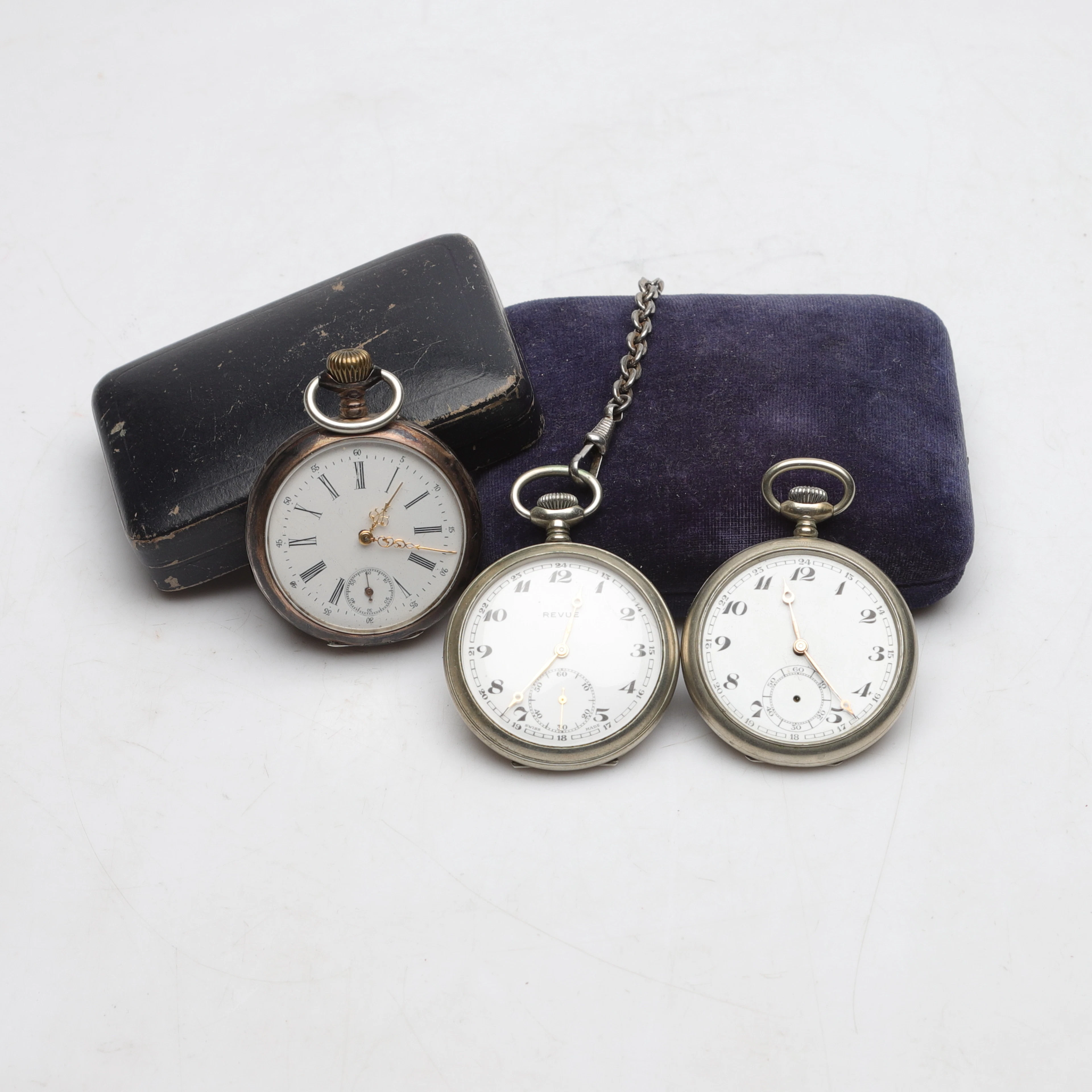 FICKUR, 3 st, silver&metall, b.la. Revue.