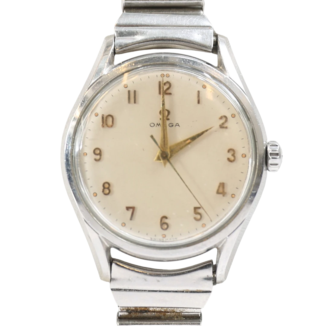 OMEGA, armbandsur, automatisk, stål, 1950-tal, armband ej original