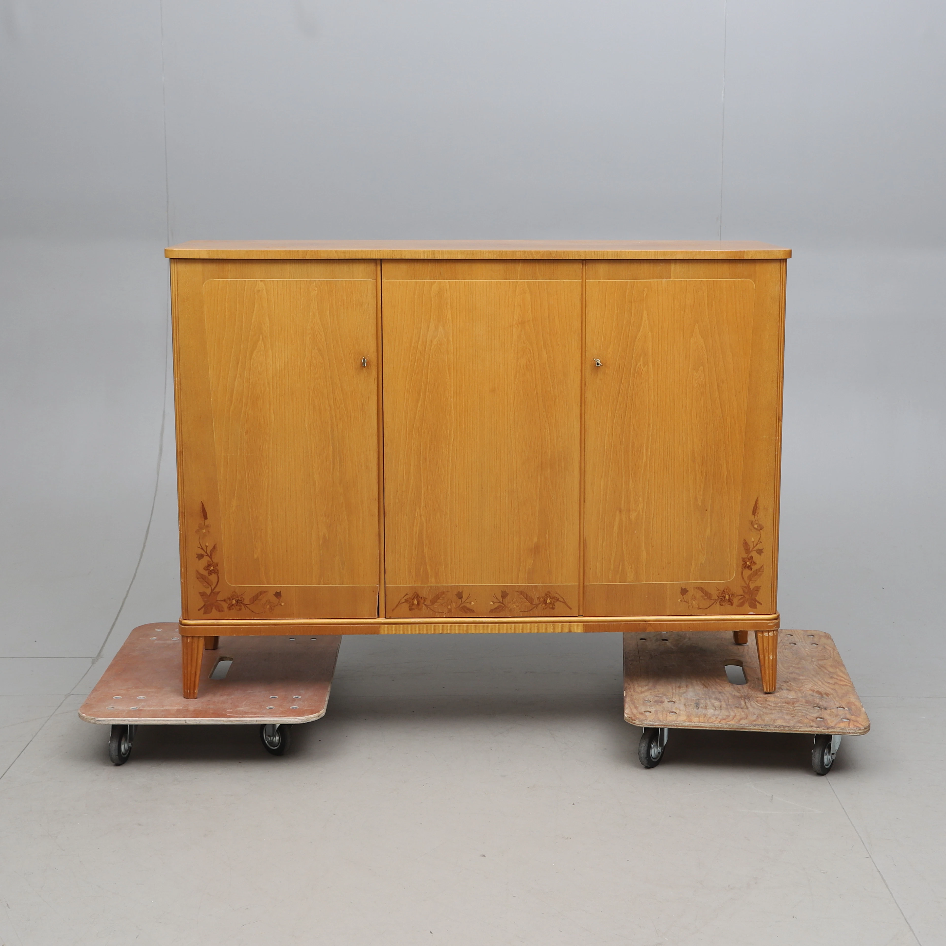 SIDEBOARD, alm, intarsia, Swedish modern, 1900-talets mitt.