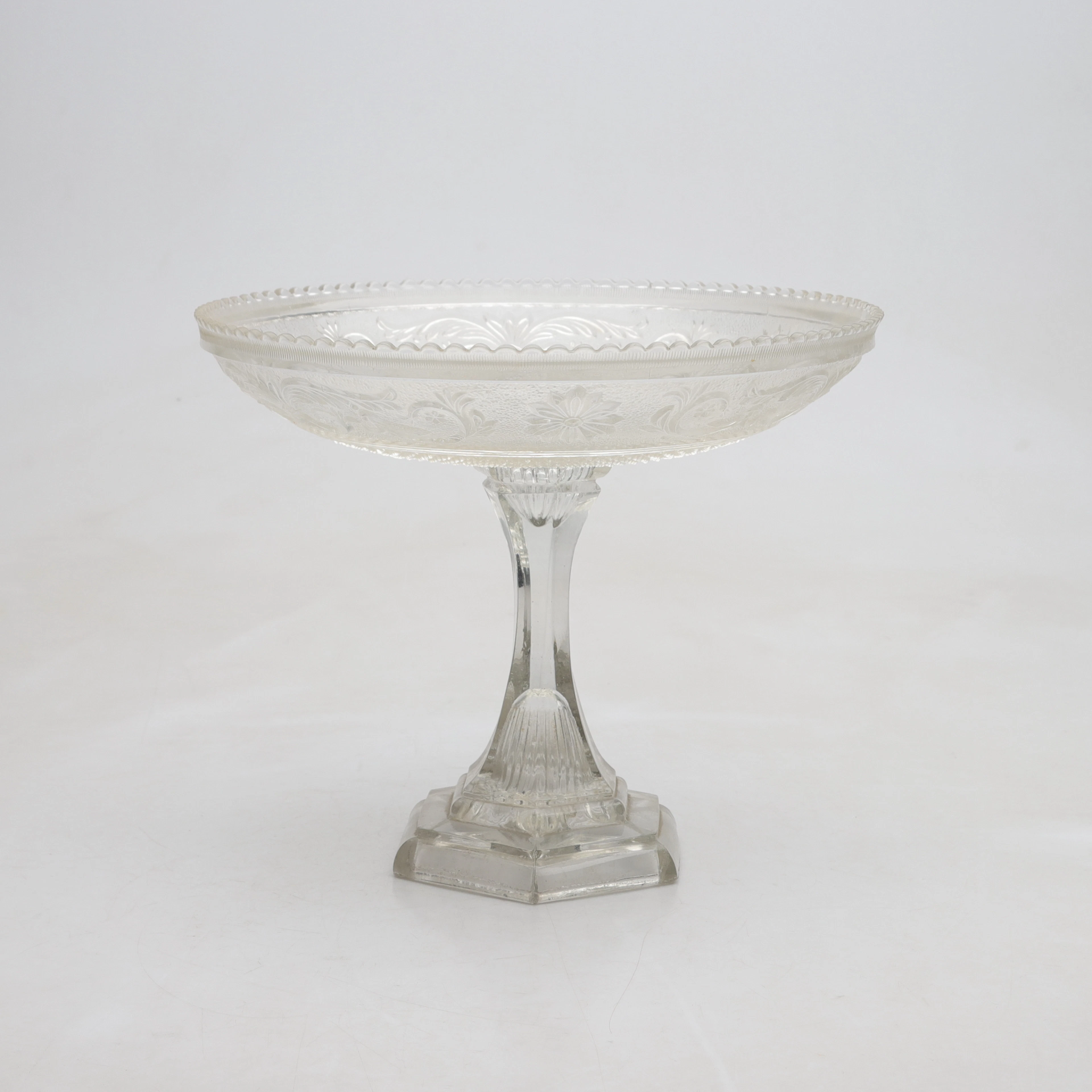 SKÅL PÅ FOT, pressglas, Sverige, 18-/1900-tal.
