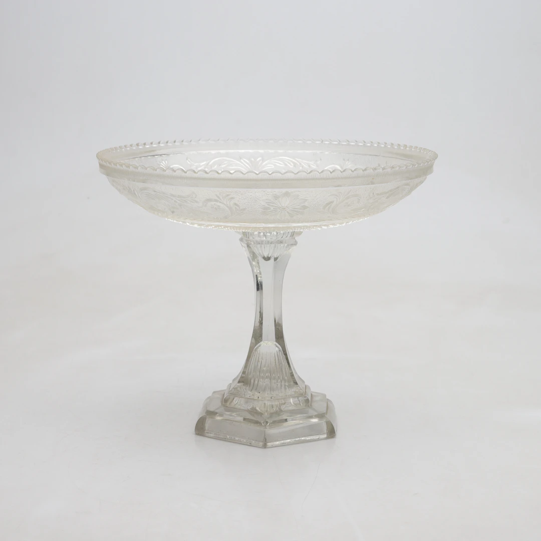 SKÅL PÅ FOT, pressglas, Sverige, 18-/1900-tal.
