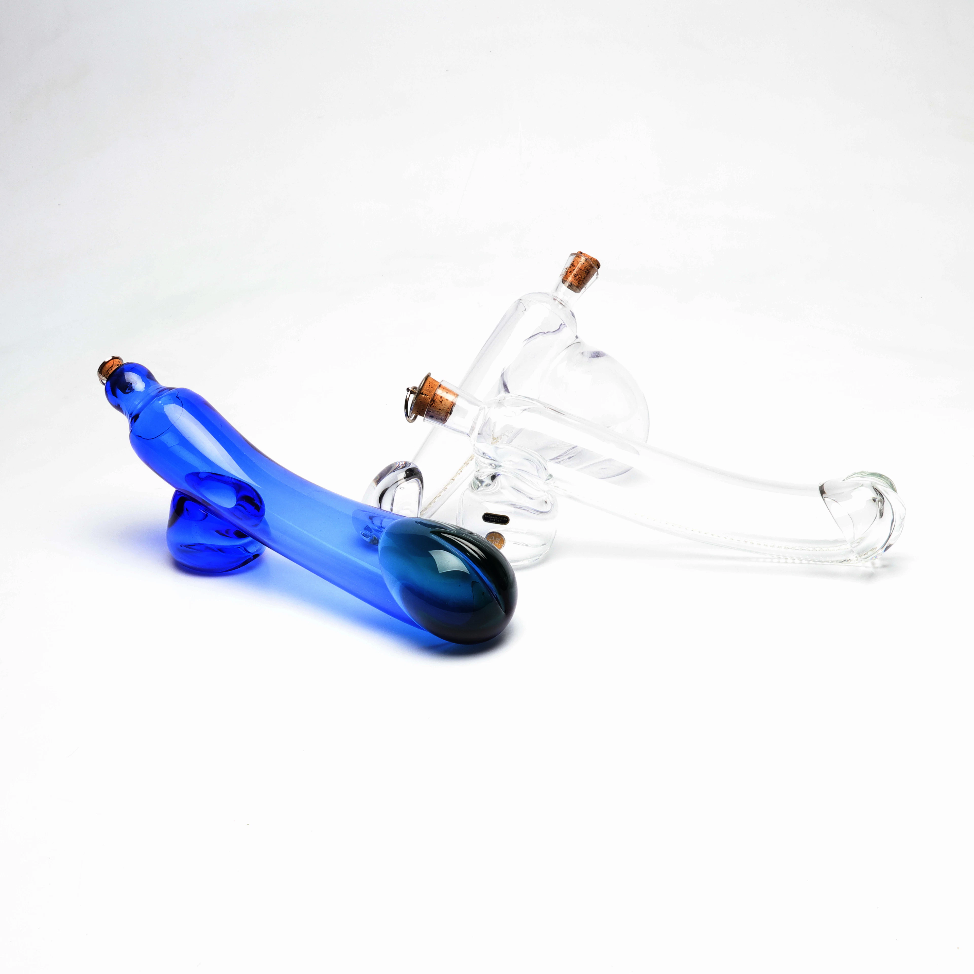 KARAFFER, tre stycken, glas, Smålandshyttan.