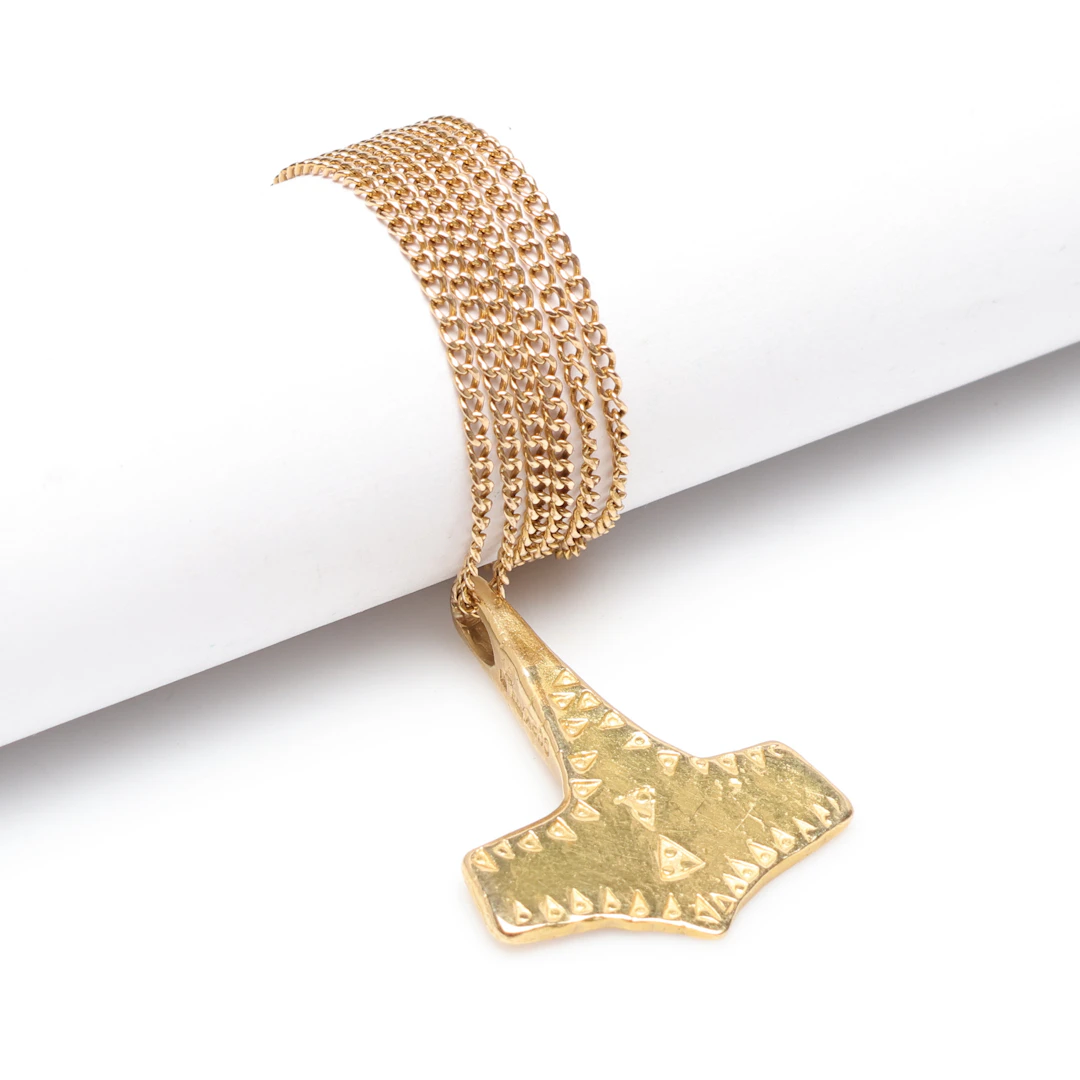 HALSBAND med HÄNGE, 18K, Guld, vikt cirka 14,2 gram.