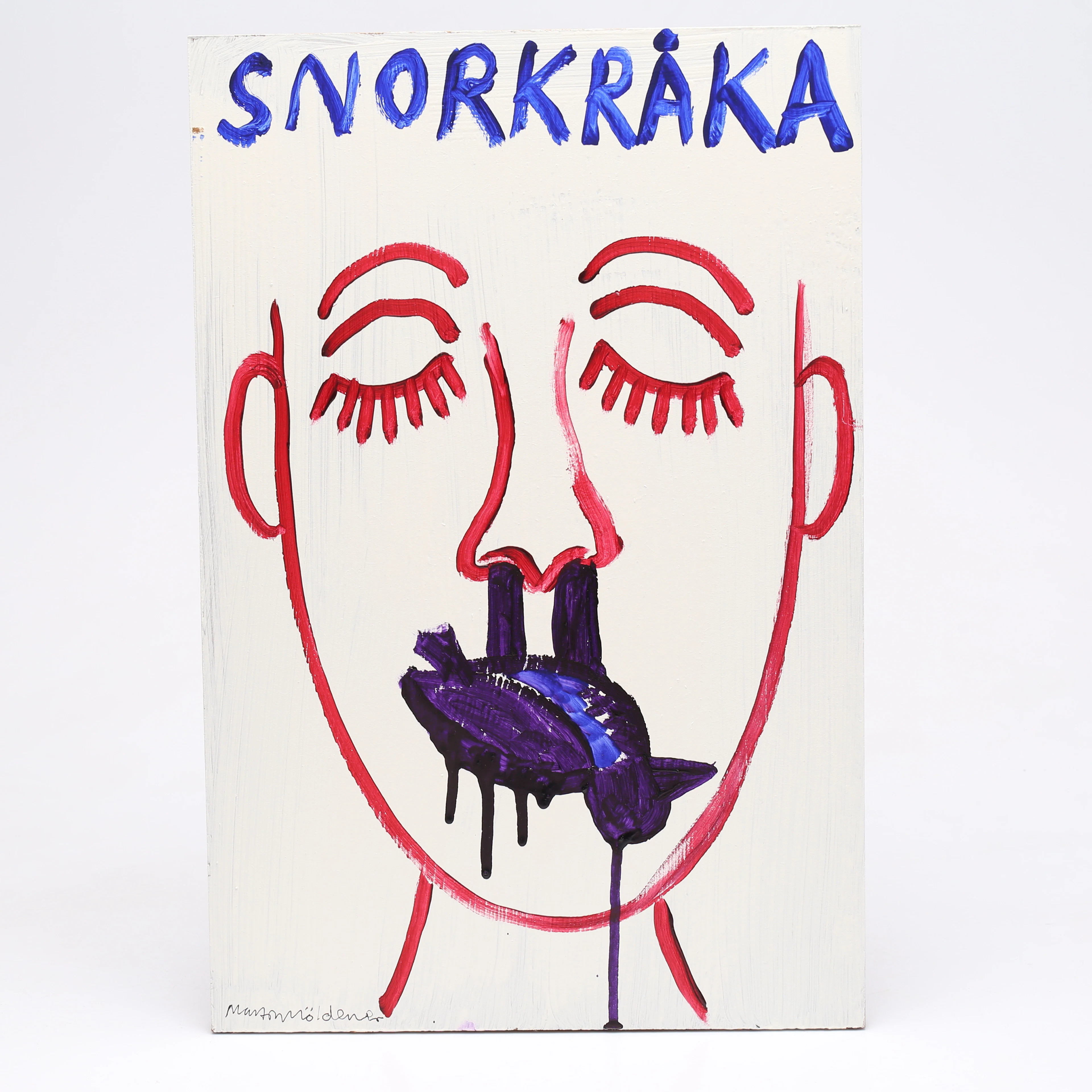 MARTIN MÖLDENER. "Snorkråka", olja/akryl på MDF, signerad.