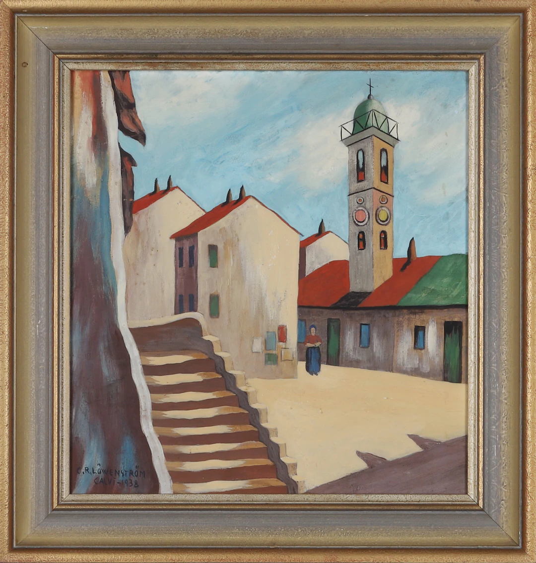 CARL RUDOLF LÖWENSTRÖM. olja på pannå, signerad och daterad 1938.