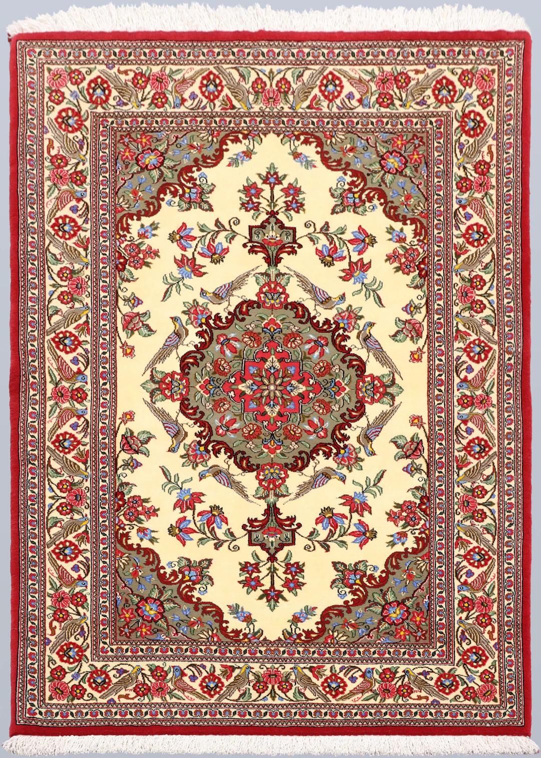 ORIENTMATTA. Figural Ghom, korkull, ca 500.000 knutar/kvm, 153 x 106 cm.