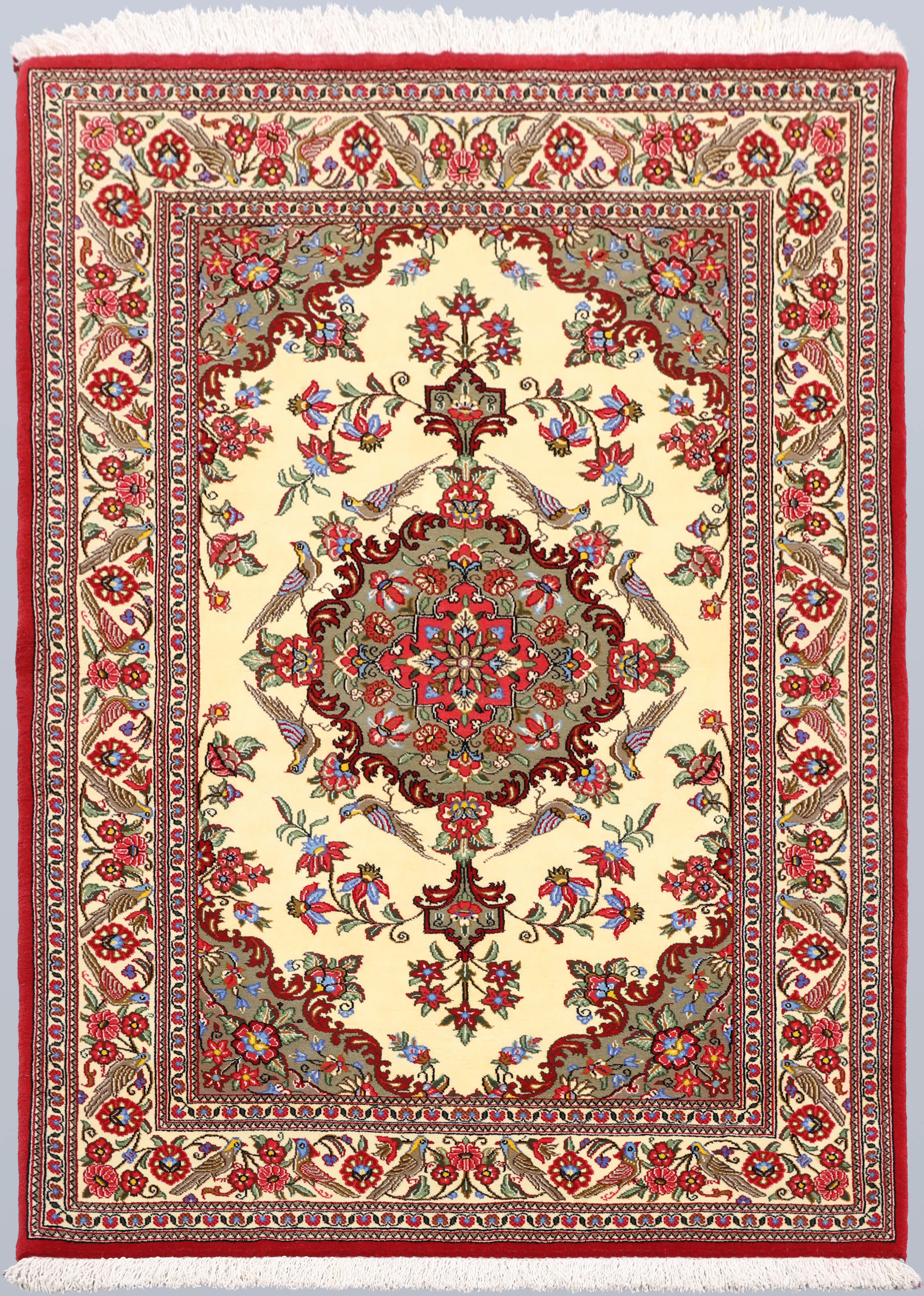 ORIENTMATTA. Figural Ghom, korkull, ca 500.000 knutar/kvm, 153 x 106 cm.