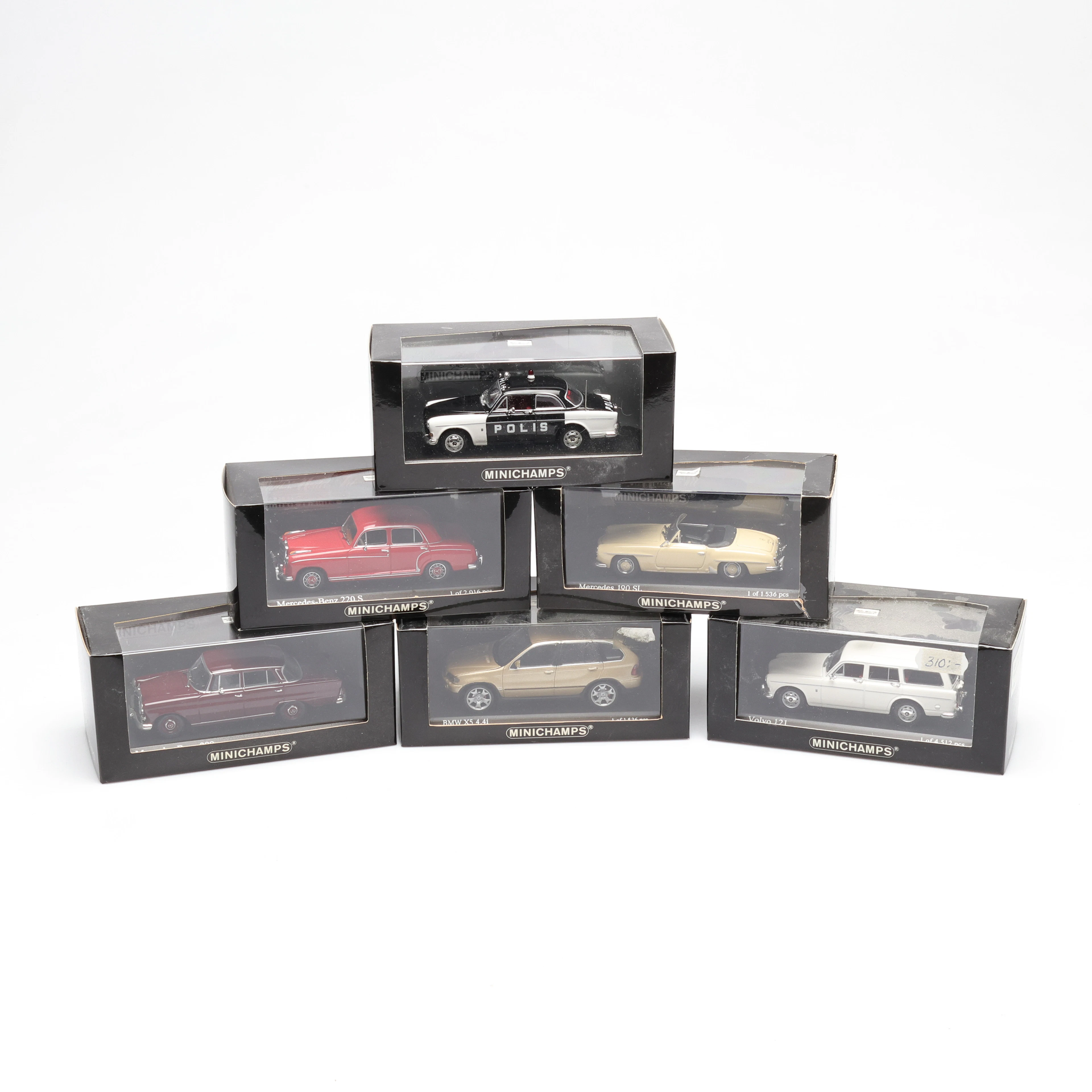 MODELLBILAR, 6 st, Minichamps, Paul´s Model art.