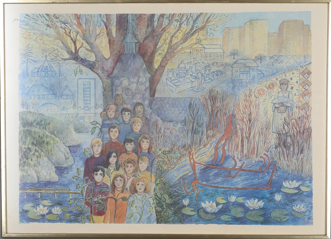 BIRGITTA LINDH-LEWIN. Grafik, figuraltmotiv, signerad i trycket.
