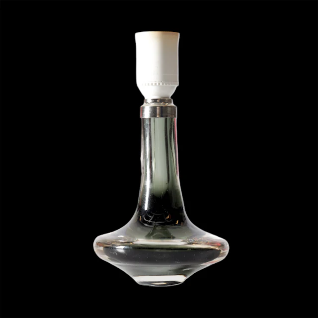 BORDSLAMPA, glas & metall, 1900-tal.