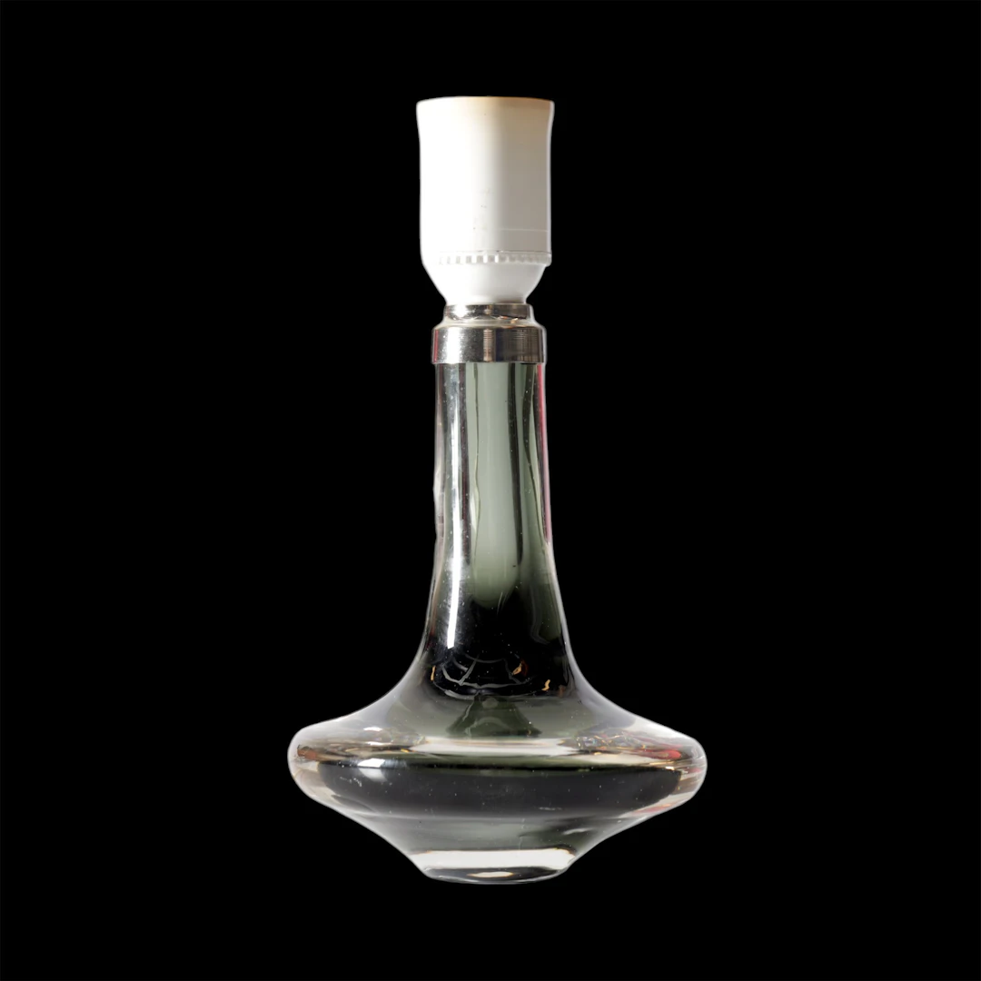 BORDSLAMPA, glas & metall, 1900-tal.