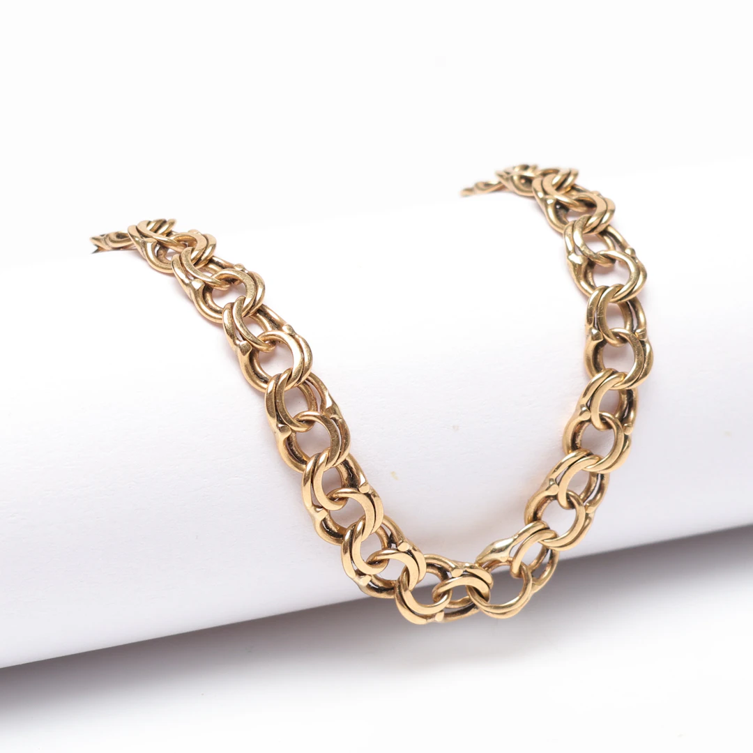 ARMBAND, 18 guld, bismarckslänk, vikt ca 7.7gram.