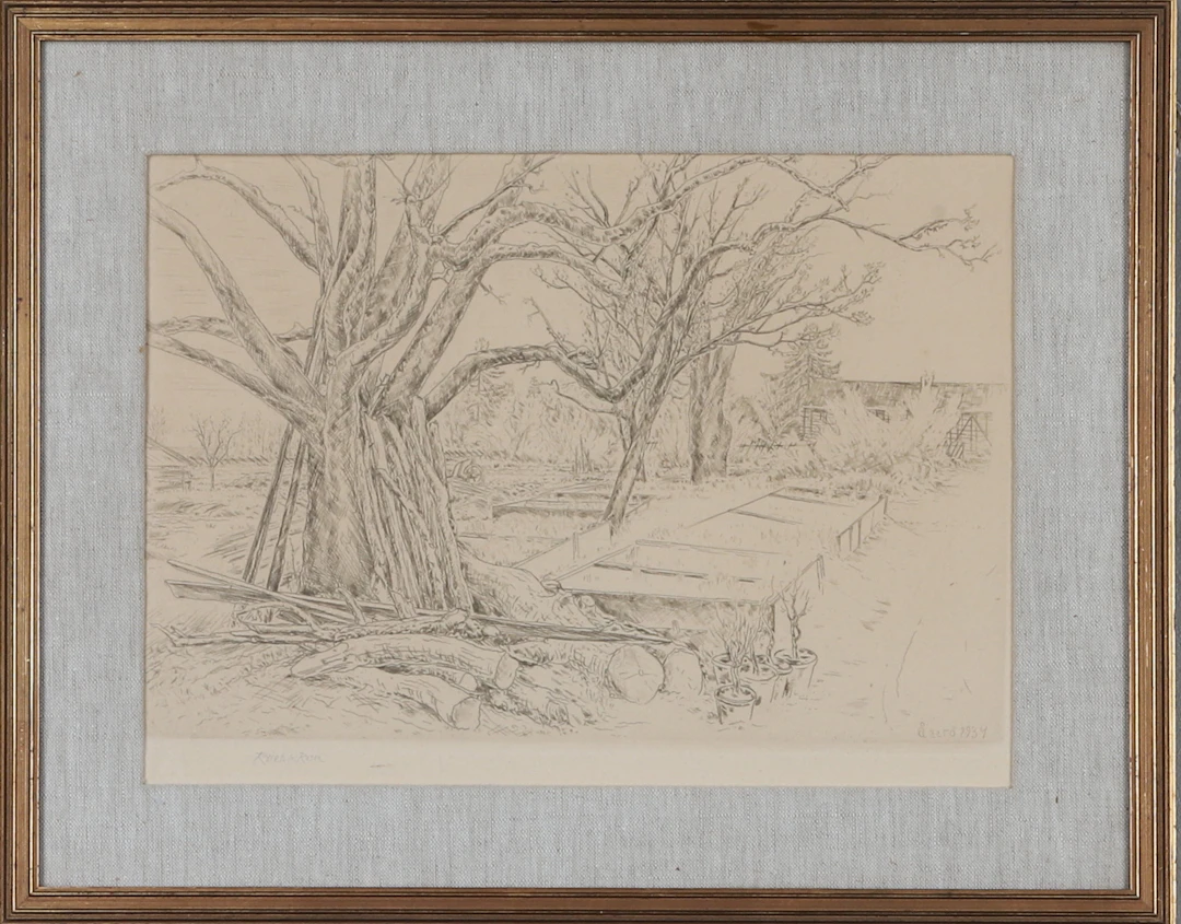 REINHOLD VON ROSEN. "Åkerö", etsning, signerad.