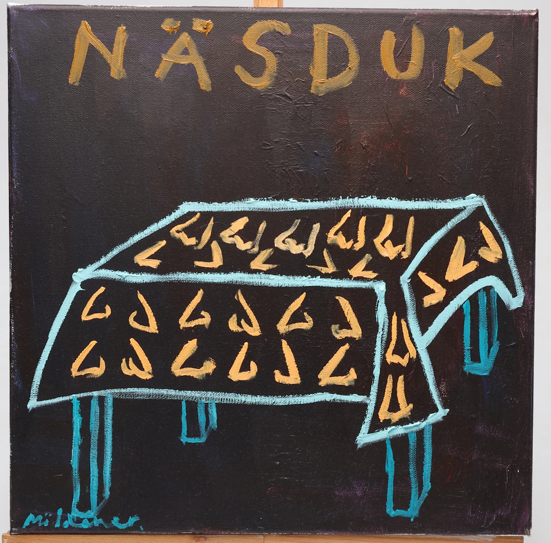 MARTIN MÖLDENER. "Näsduk", olja på duk, signerad.