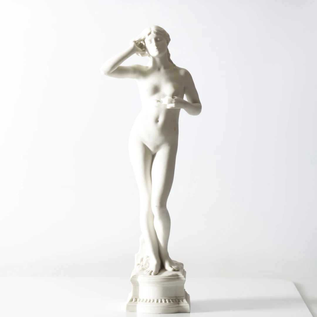 PER HASSELBERG. EFTER. skulptur, parian, "Snöklockan", Gustavsberg.