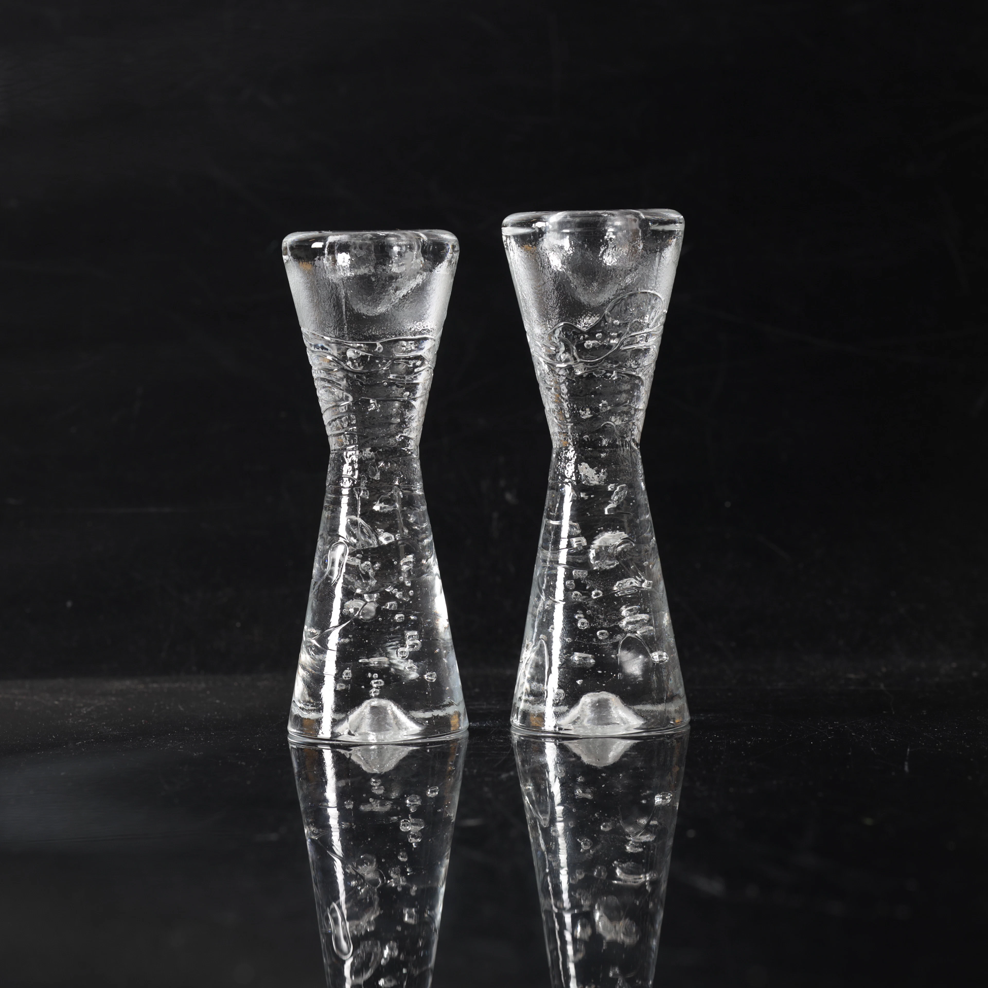 TIMO SARPANEVA. Ljusstakar, ett par, glas, "Arkipelago", Iittala.