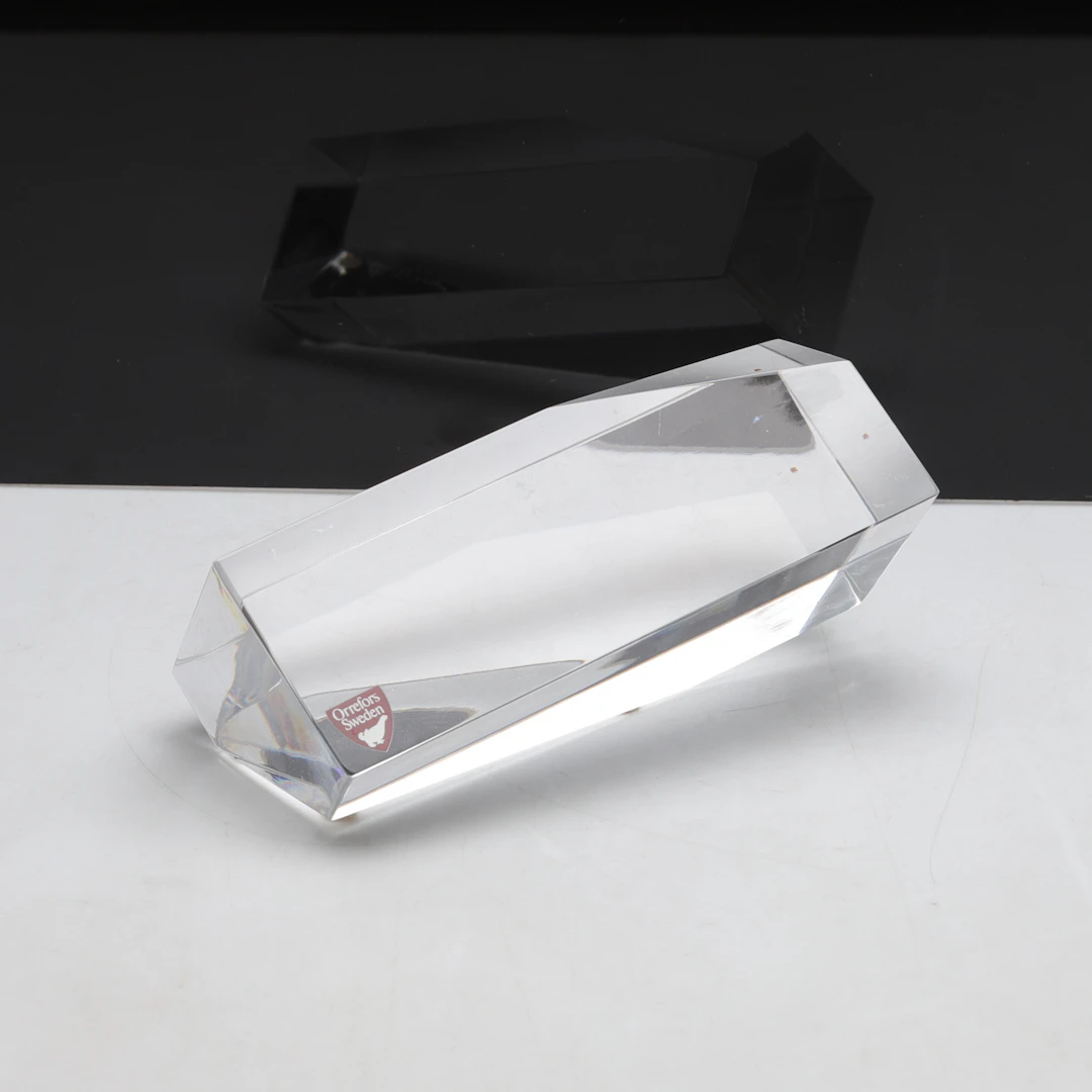 JAN JOHANSSON. Skulptur, glas, signerad Orrefors, 907170, JJ Gallery 225-85.