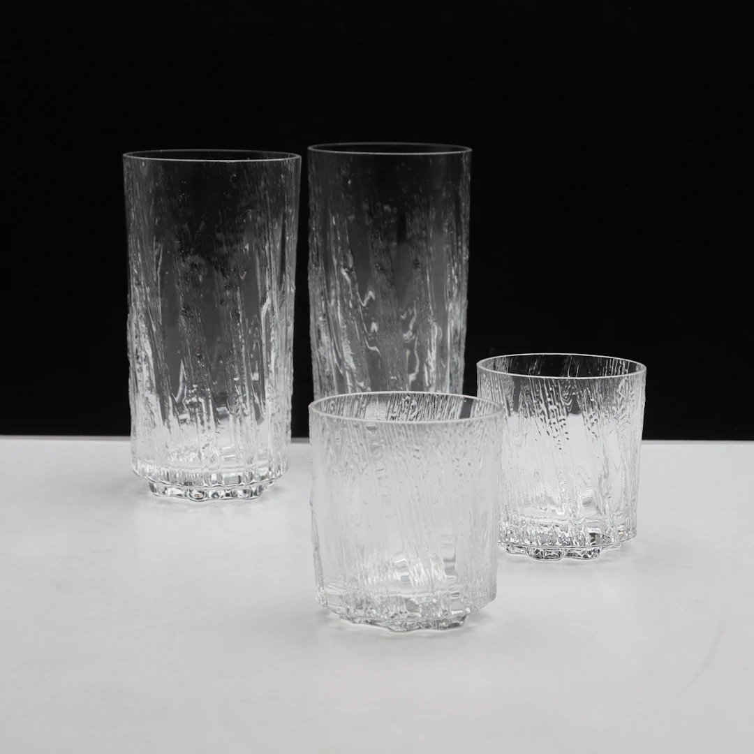 TAPIO WIRKKALA. Glas, 14 st, "Kuura", Iittala, Finland.