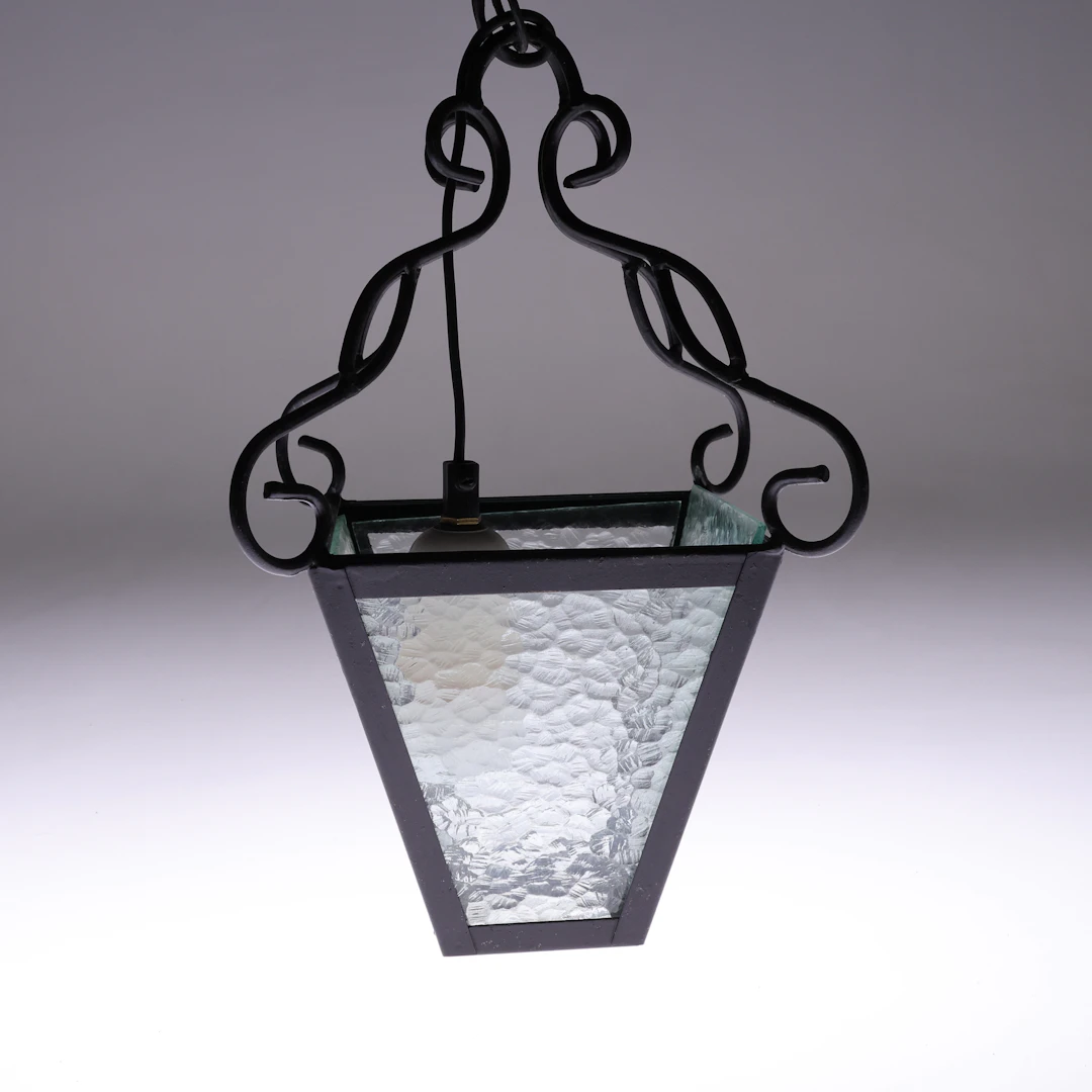 TAKLAMPA, glas/smide.