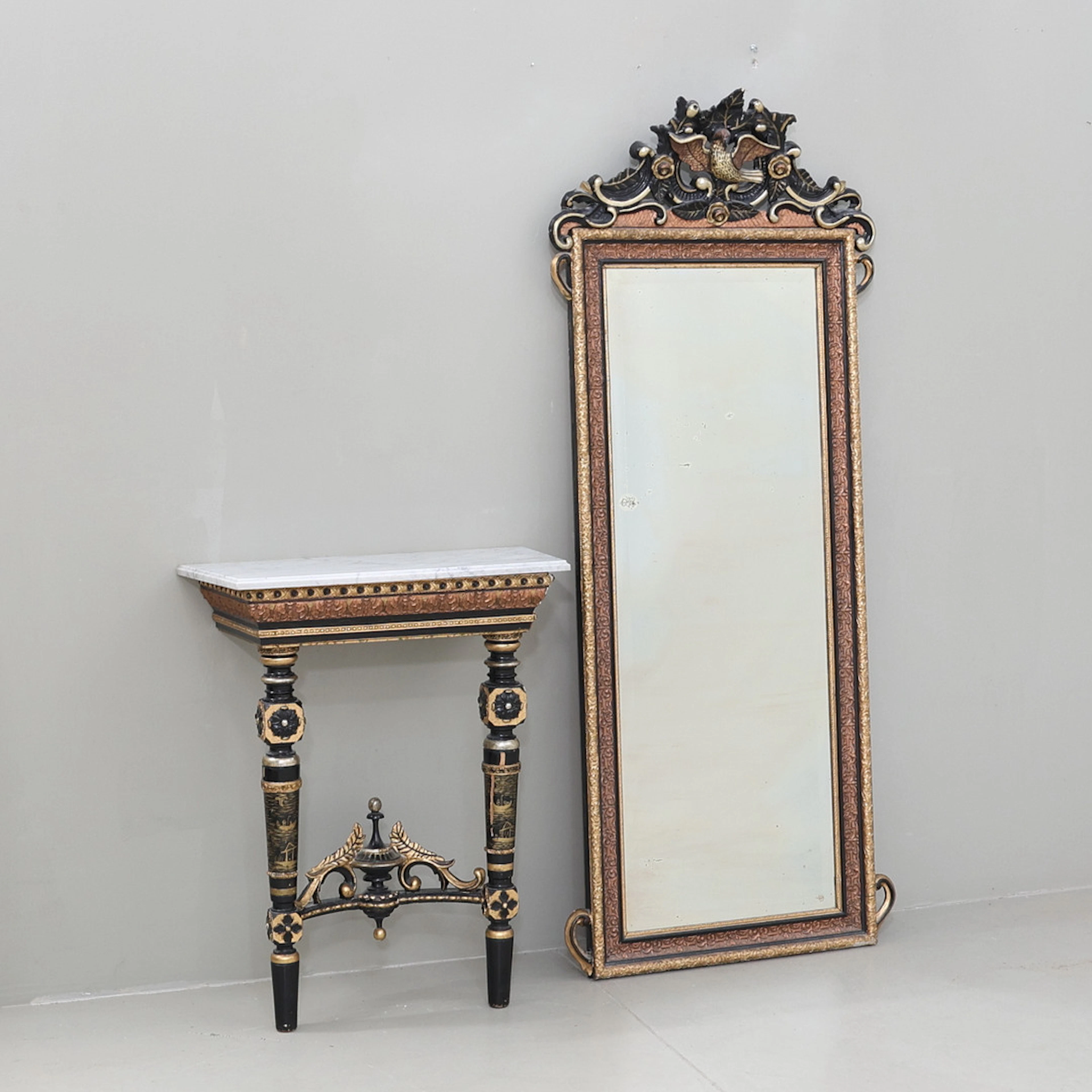 SPEGEL med konsolbord, Louis Seize-stil, 1800-/1900-tal.