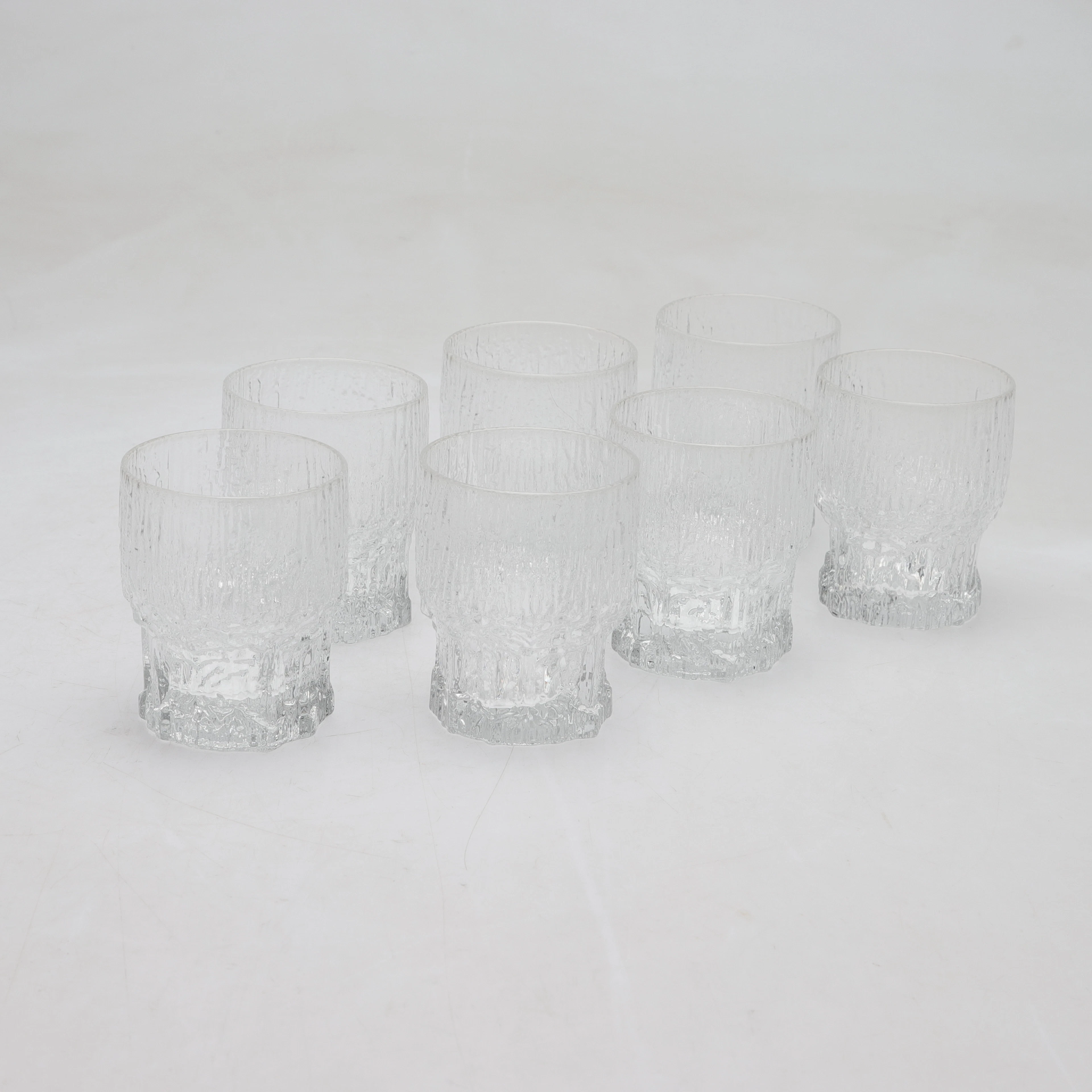 TAPIO WIRKKALA. Selterglas, 7 st, "Aslak", Iittala, Finland.