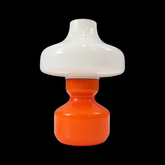 BORDSLAMPA, glas, 1900-talets mitt.