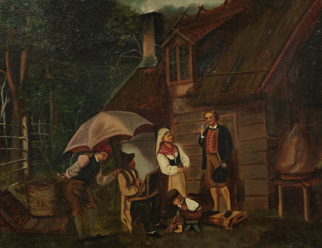 OIDENTIFIERAD KONSTNÄR. Olja på duk 1800-tal otydlig signerad.
