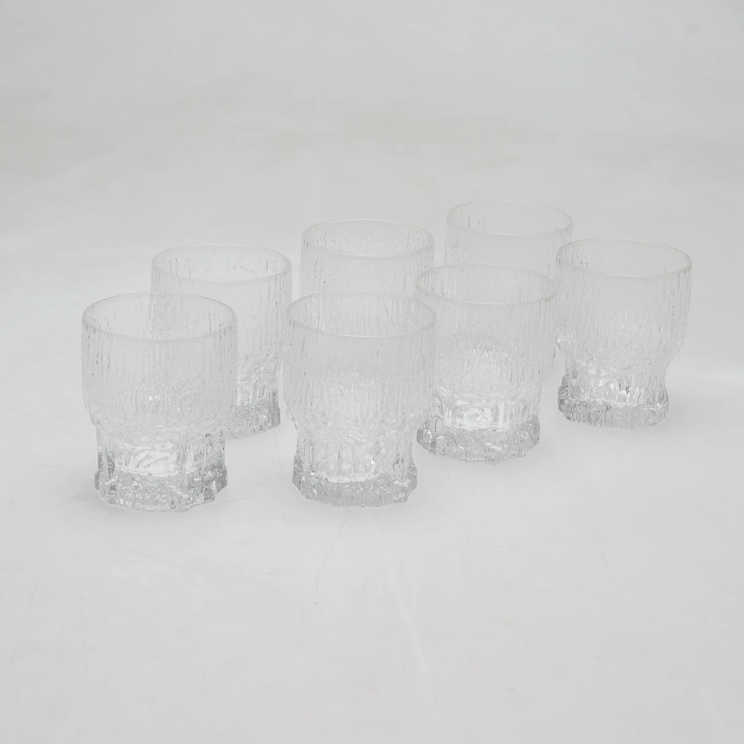 TAPIO WIRKKALA. Selterglas, 7 st, "Aslak", Iittala, Finland.