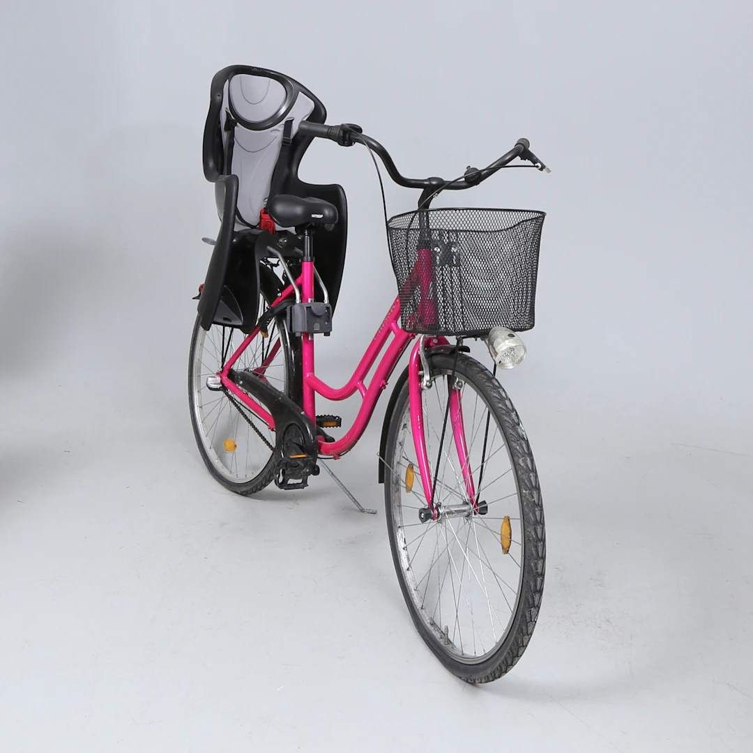 CYCKEL, Dacke Classic 3, rosa, med nyckel.