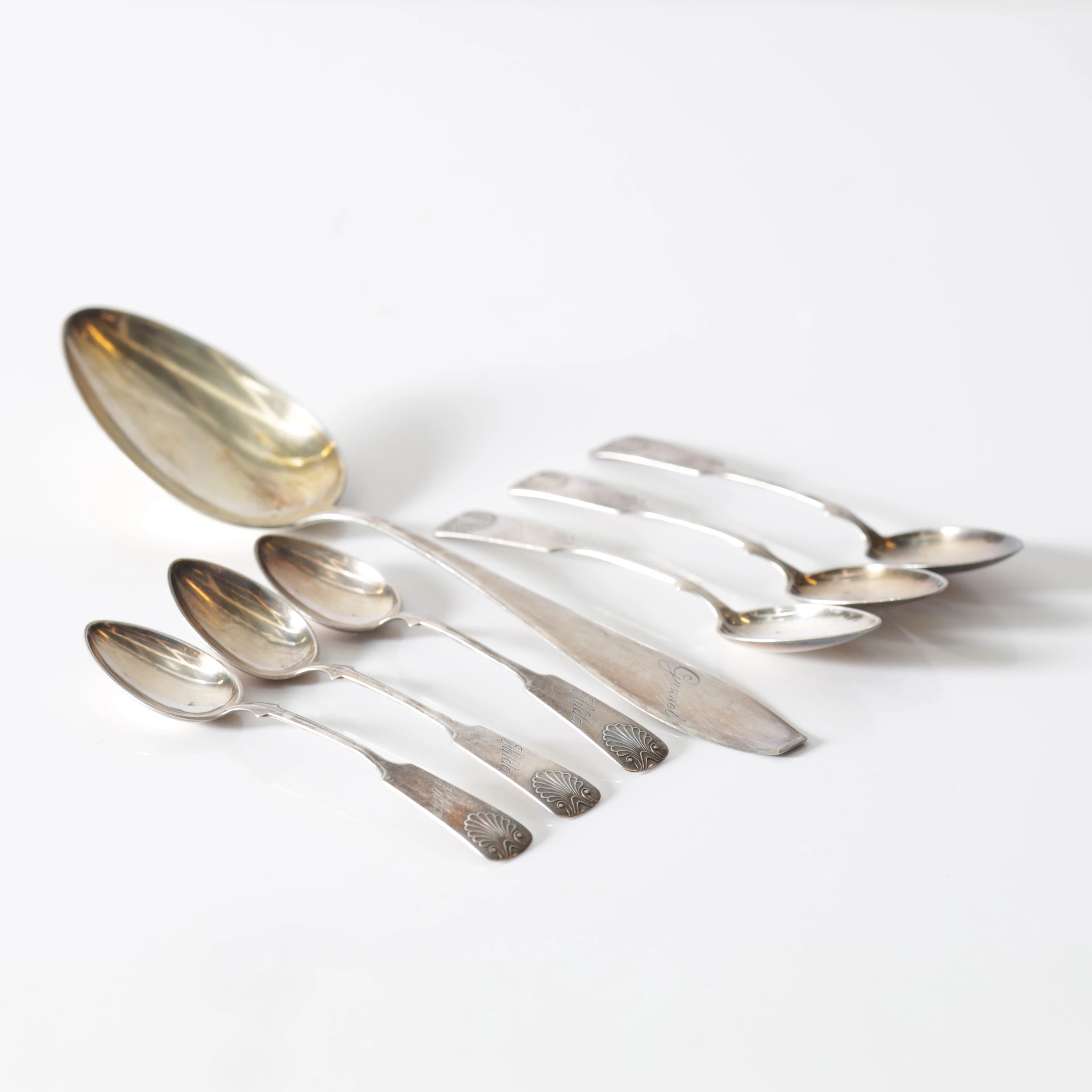 BESTICK, silver, 7 delar. Totalvikt ca 113,3 g.