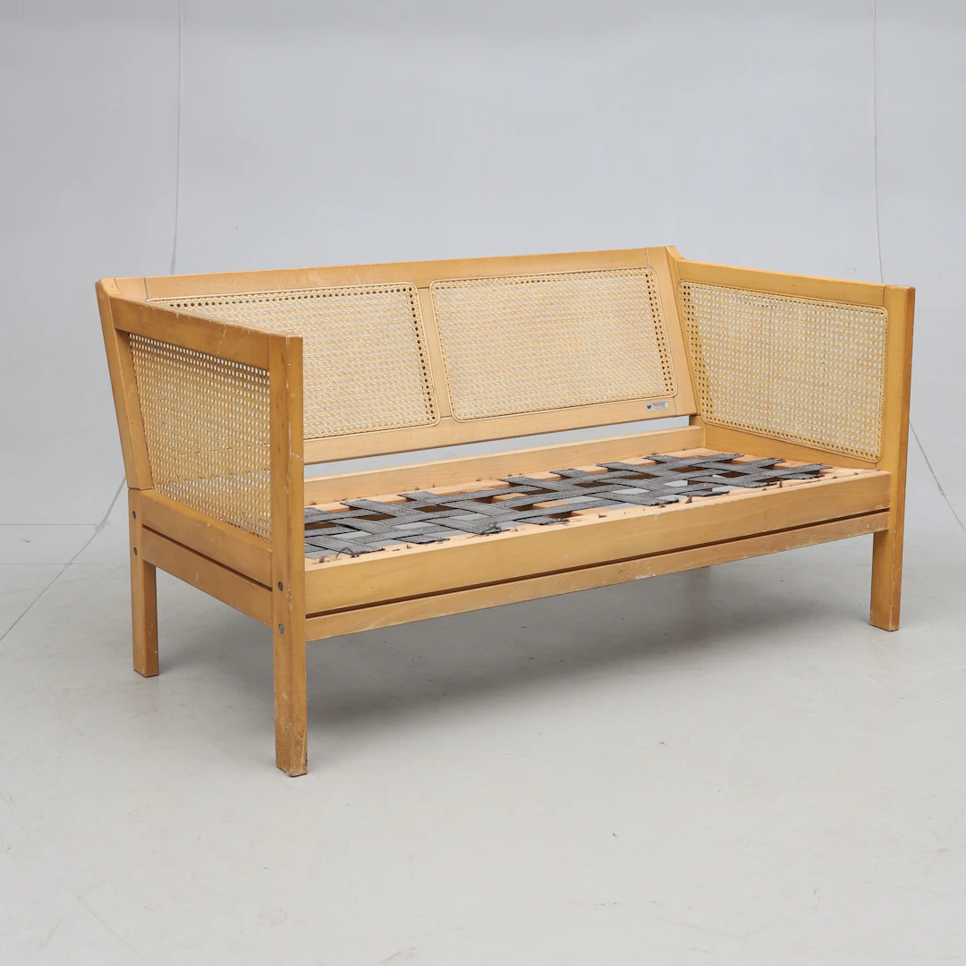 GEORG PETERSEN. soffa, ek/rotting, G. Petersens Möbelfabrik, Danmark, 1960-tal.