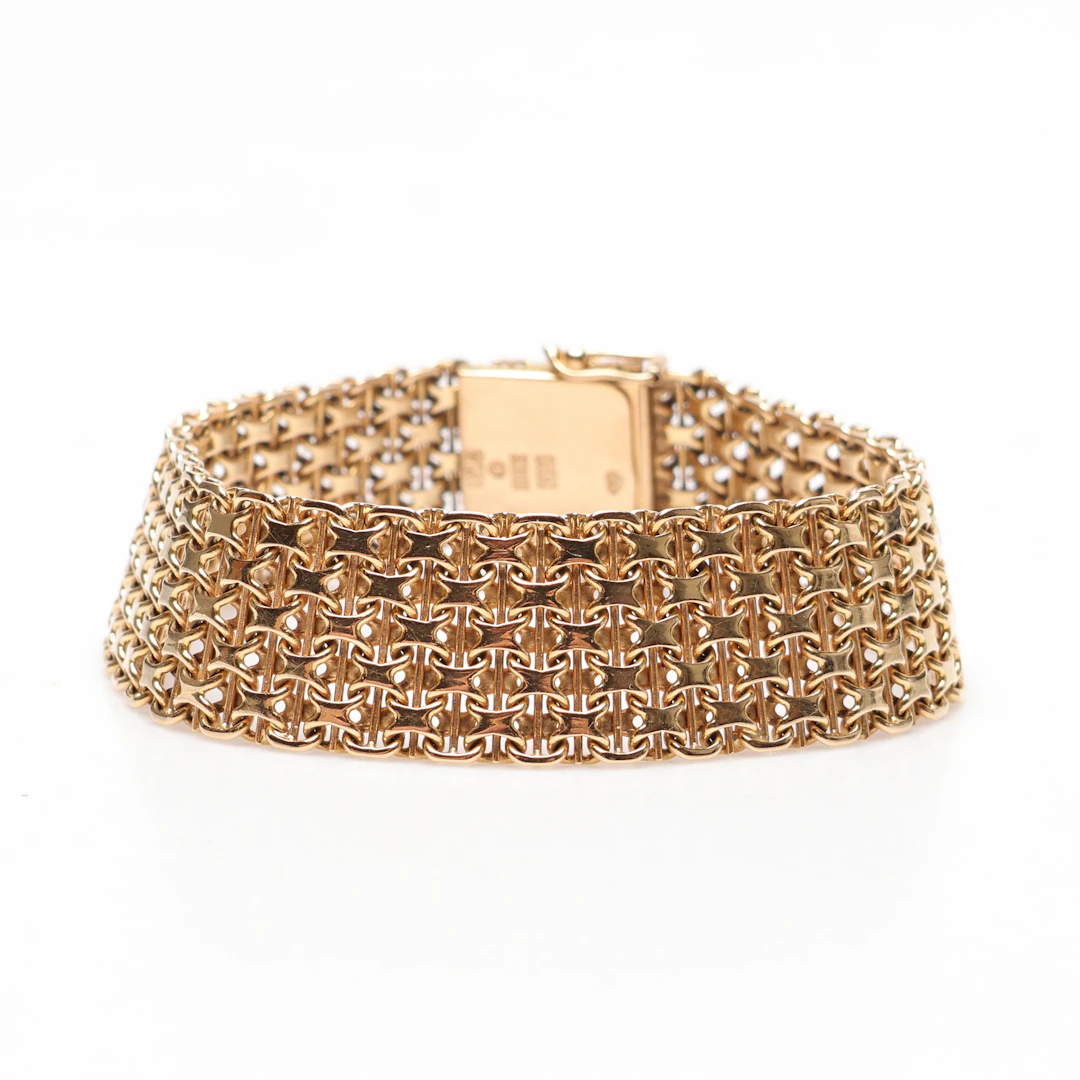 ARMBAND, X-länk., 18K, Guld, vikt cirka 38,2 gram.