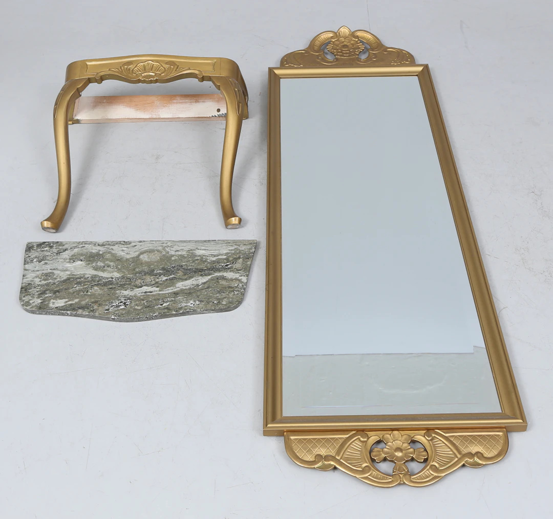 SPEGEL med konsollbord, stenskiva, 1900-talets första hälft.