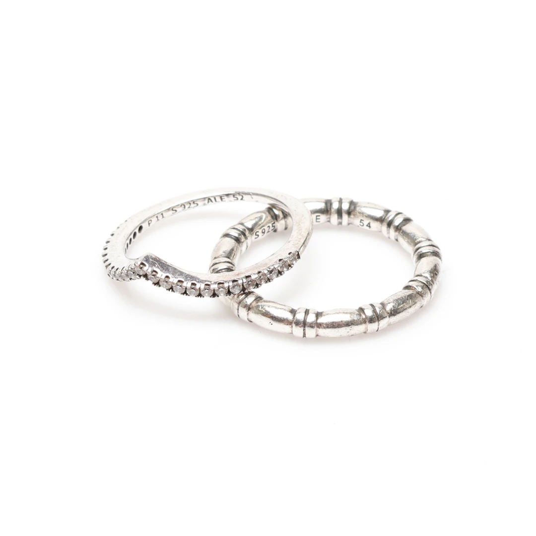 RINGAR, 2st, sterlingsilver, Pandora. Vikt ca 5gram.