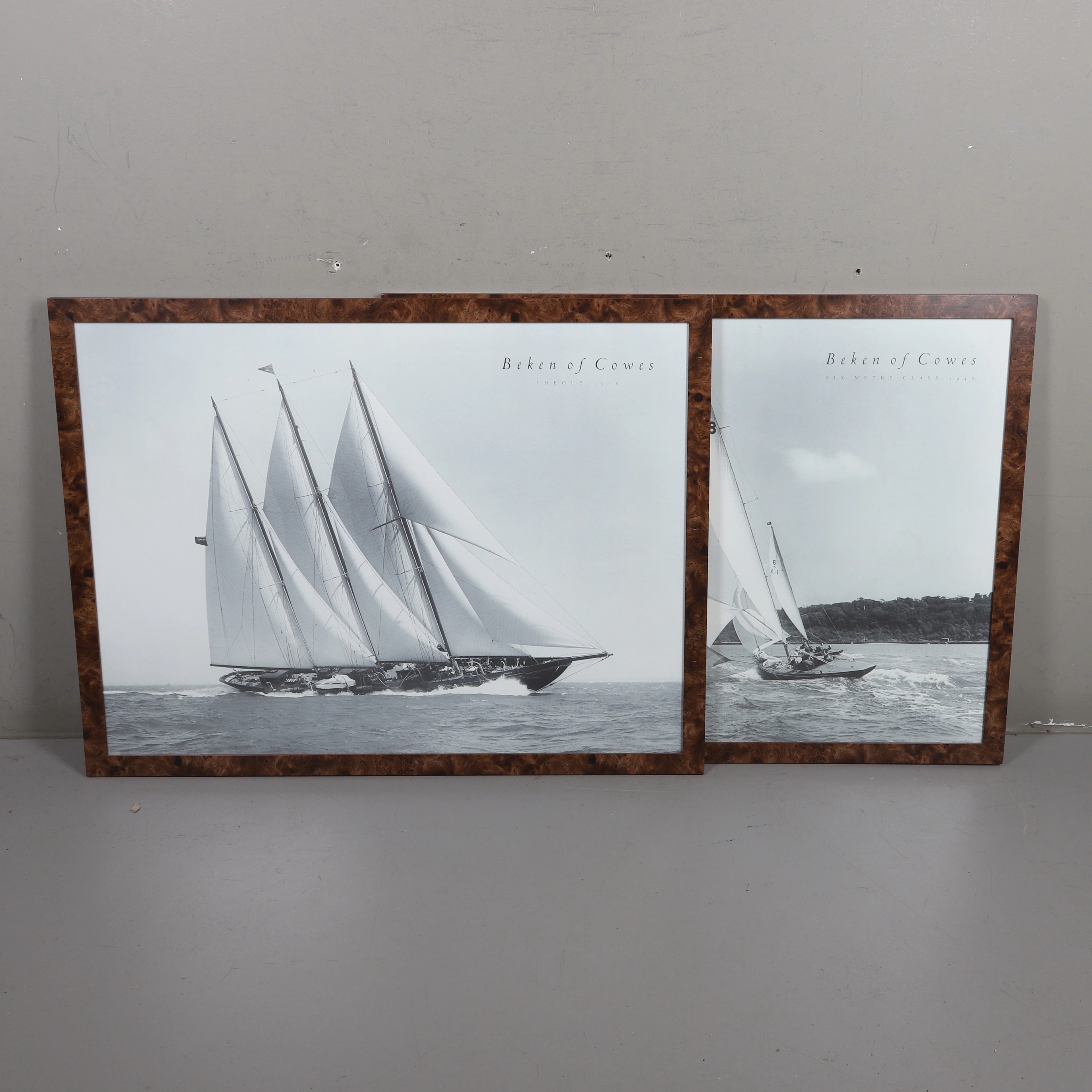 GRAFIK, ett par, " Becken of Cowes", marint motiv.