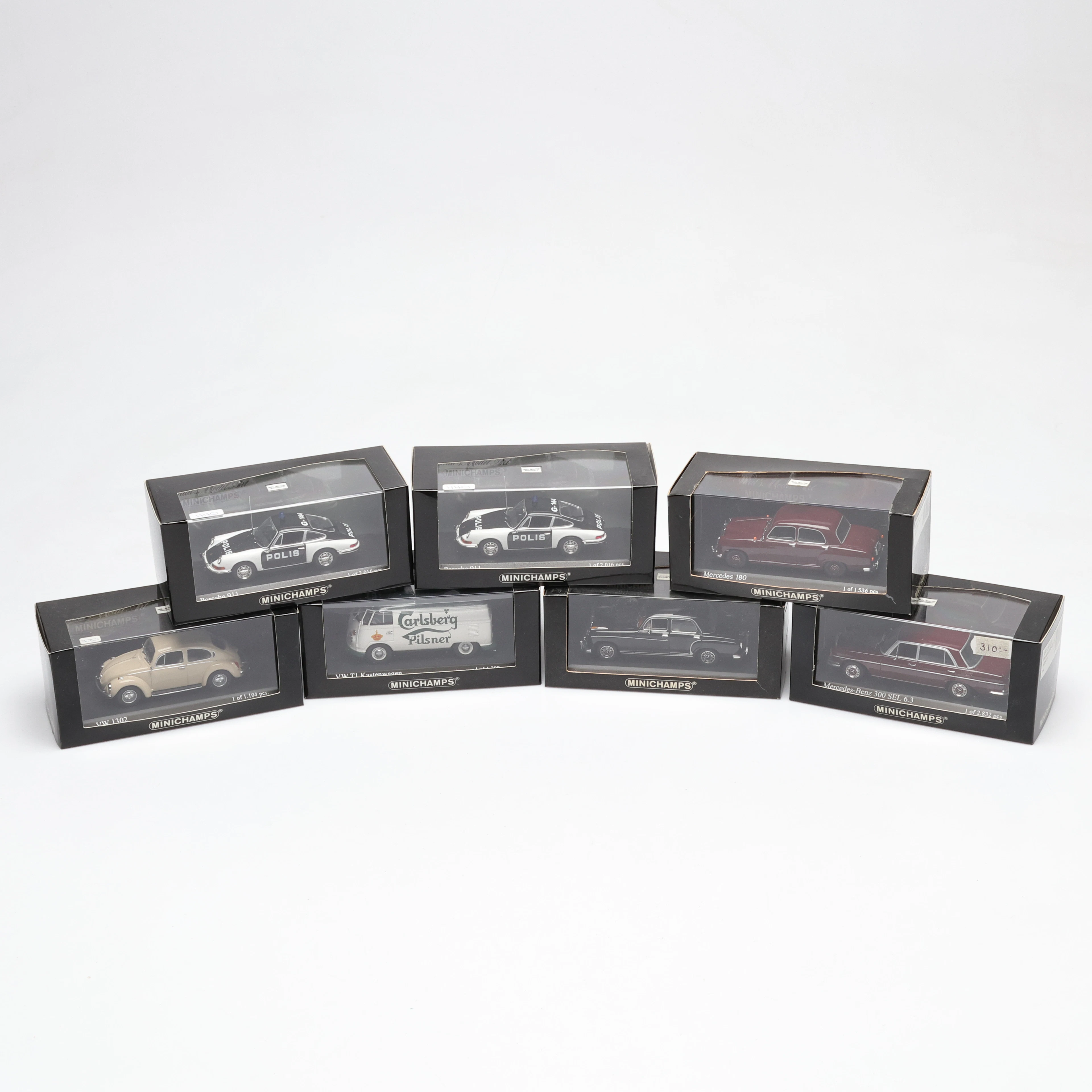 MODELLBILAR, 7 st, Minichamps, Paul´s Model art.