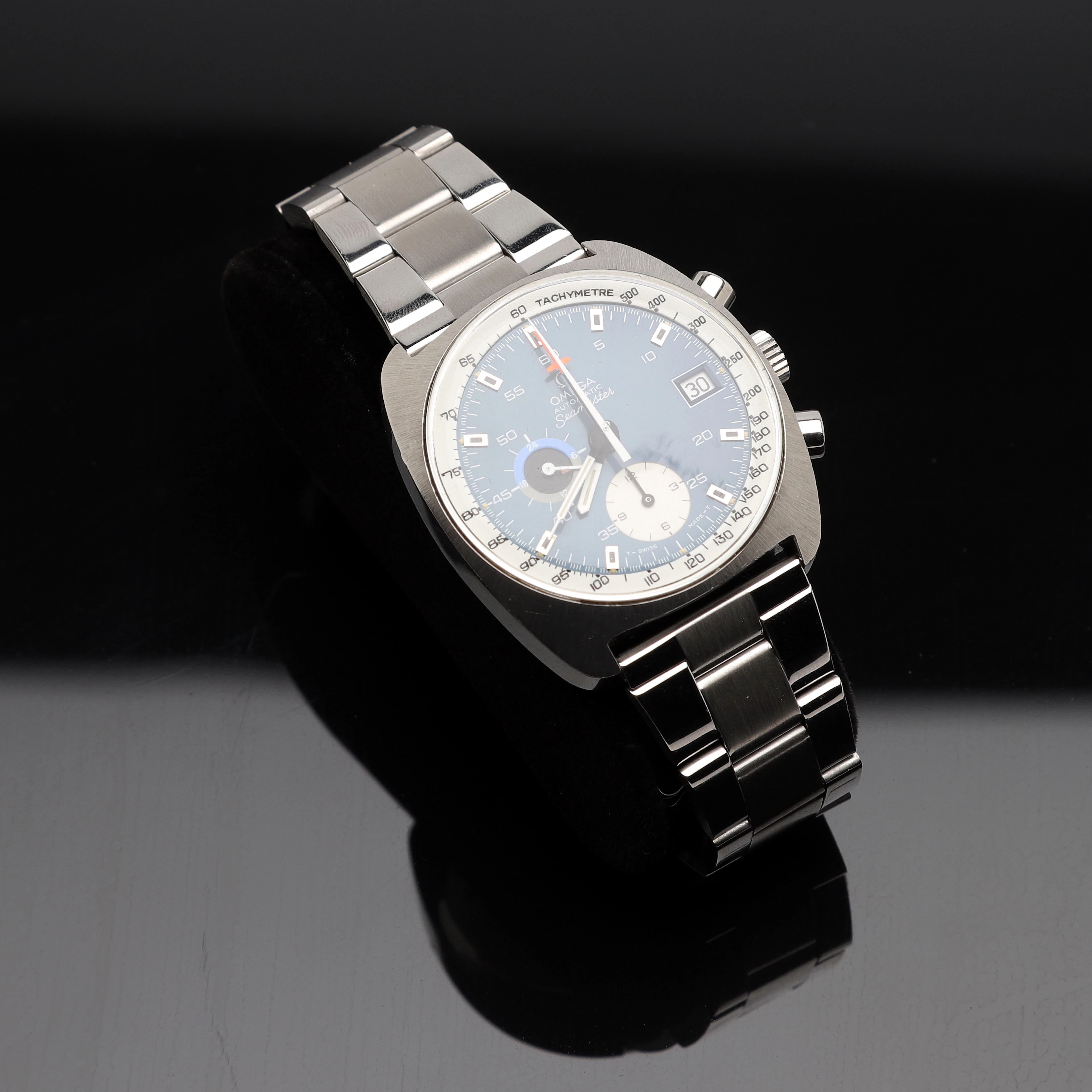 ARMBANDSUR, Omega, Automatic Seamaster, kronograf, stål, 1970-tal.