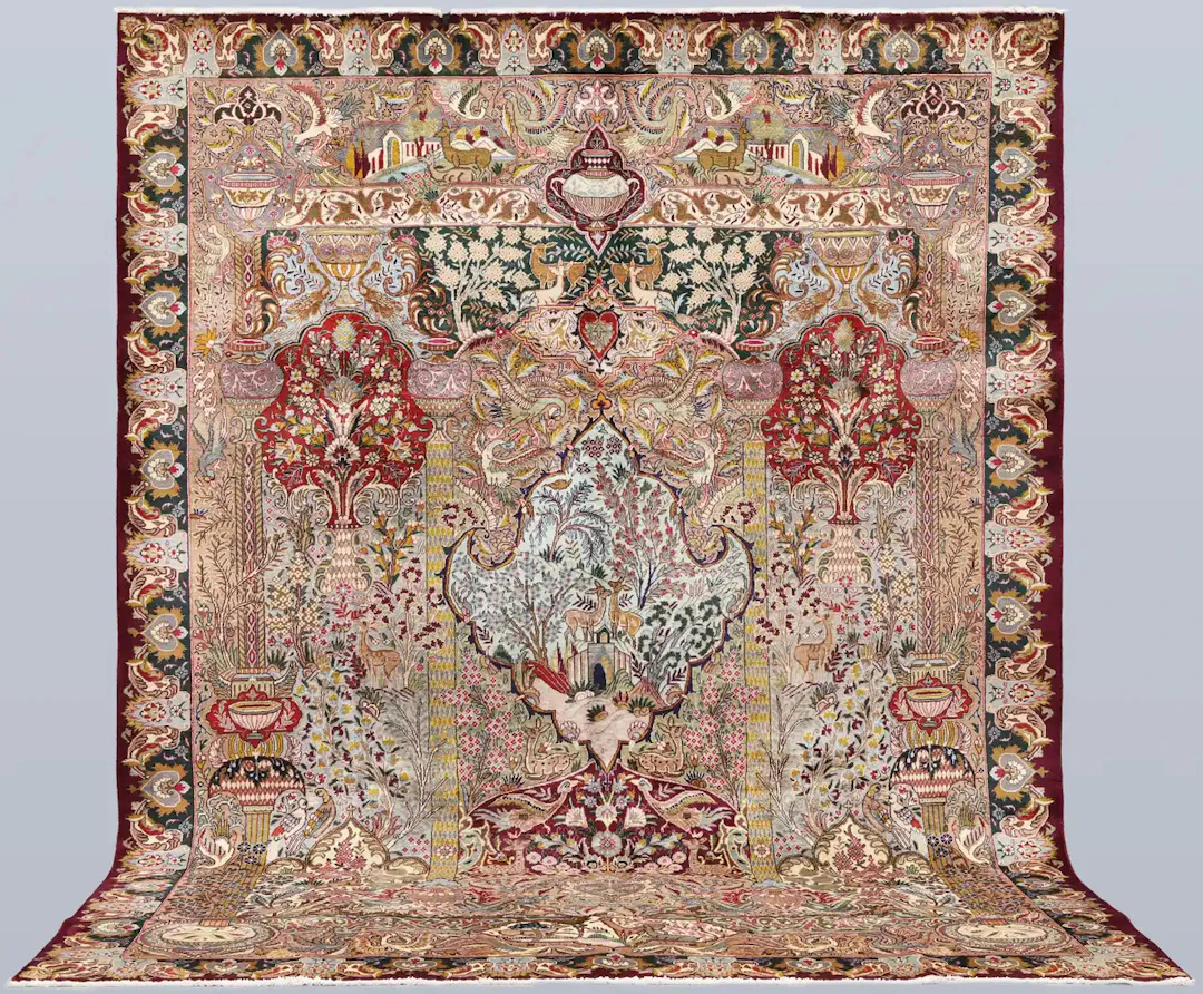 ORIENTMATTA. Figural Kashmar, 383 x 303 cm.